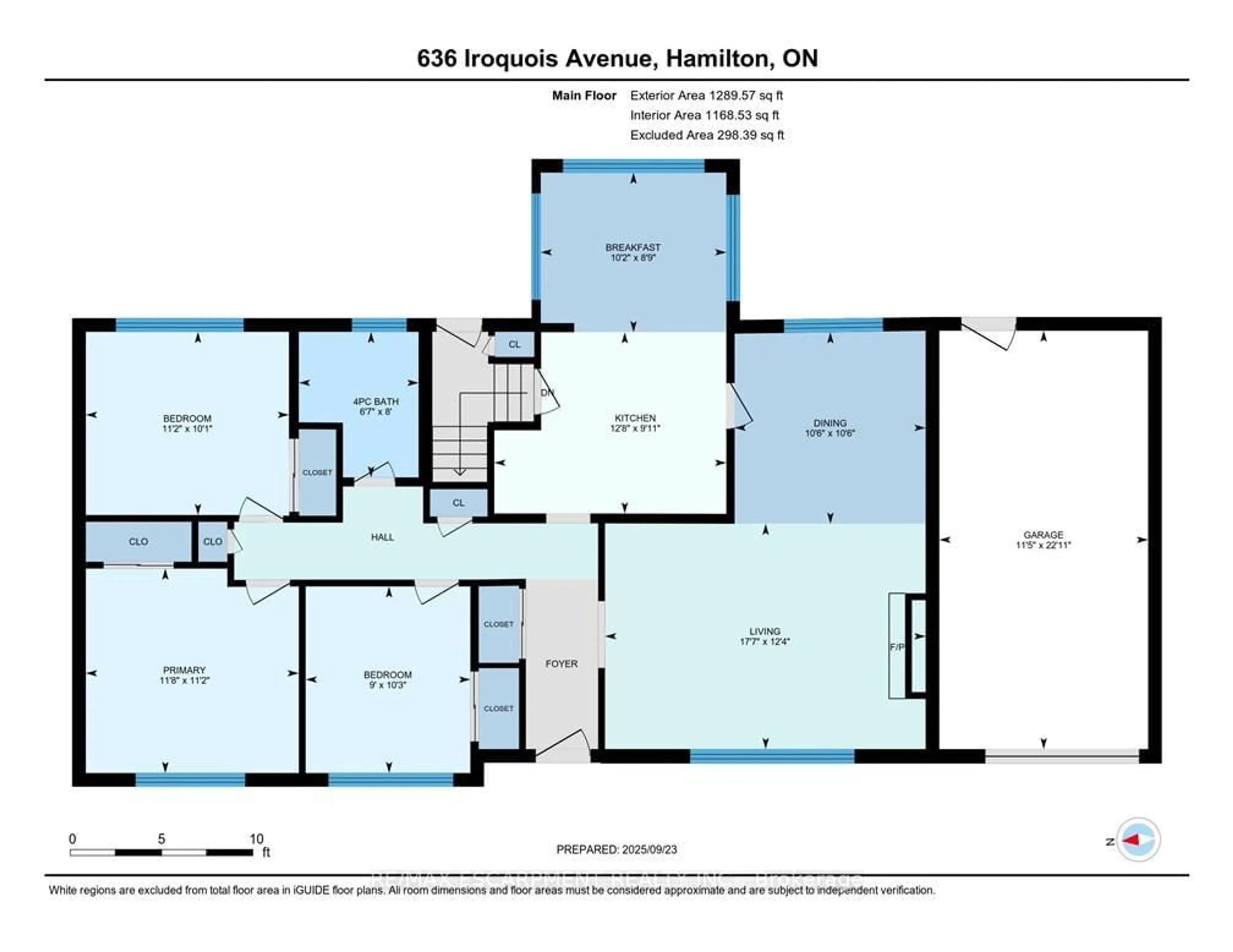 Floor plan for 646 Iroquois Ave, Hamilton Ontario L9G 3B4