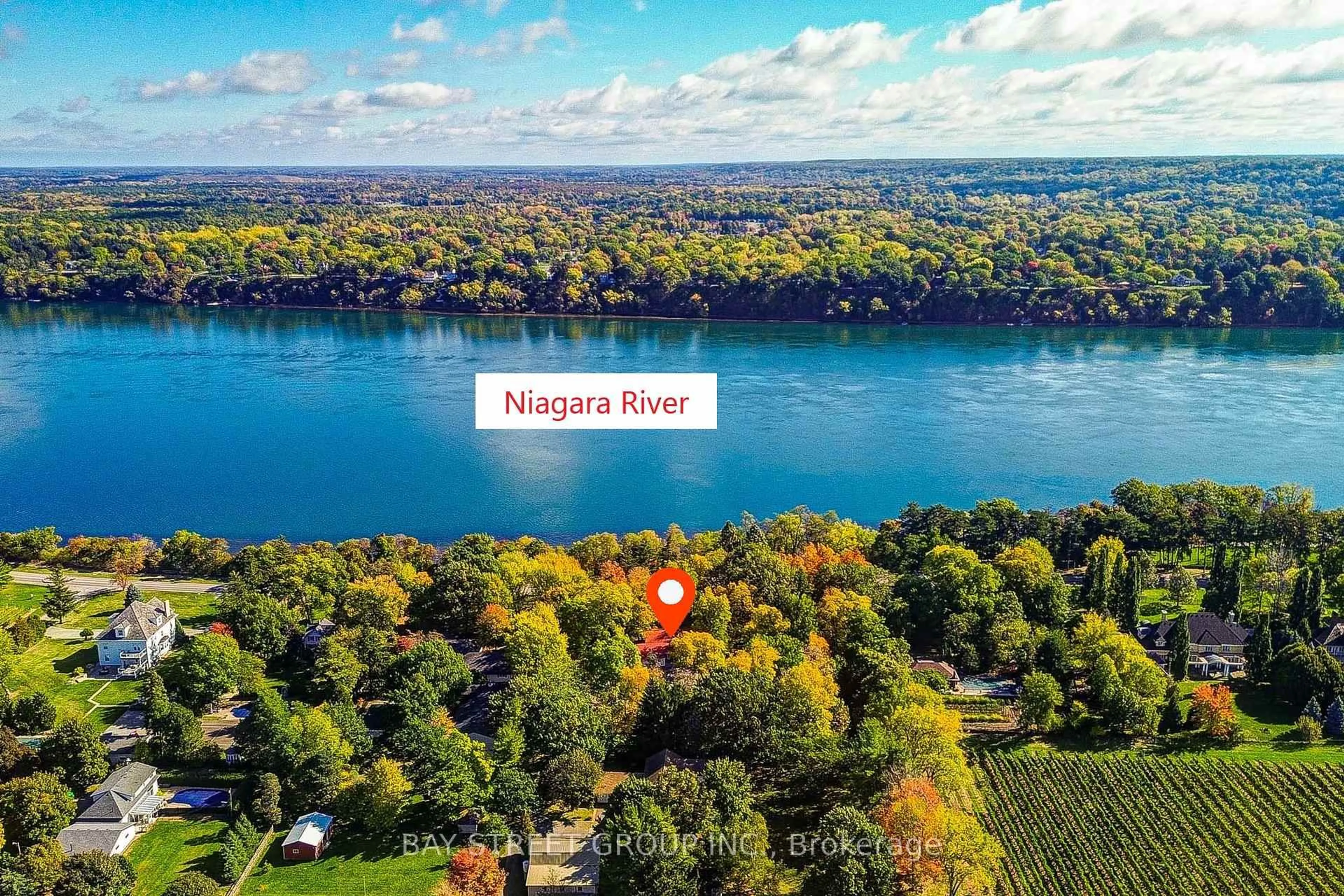 A pic from outside/outdoor area/front of a property/back of a property/a pic from drone, water/lake/river/ocean view for 14874 Niagara River Pkwy, Niagara-on-the-Lake Ontario L0S 1J0