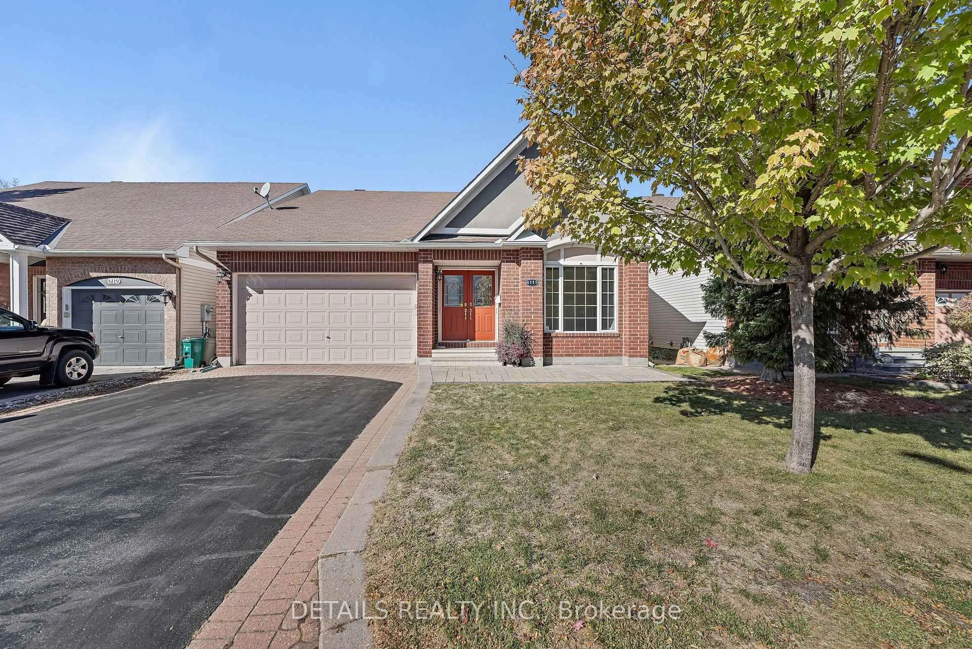 Home with brick exterior material, street for 6121 Bristlecone Way, Ottawa Ontario K1W 1H8