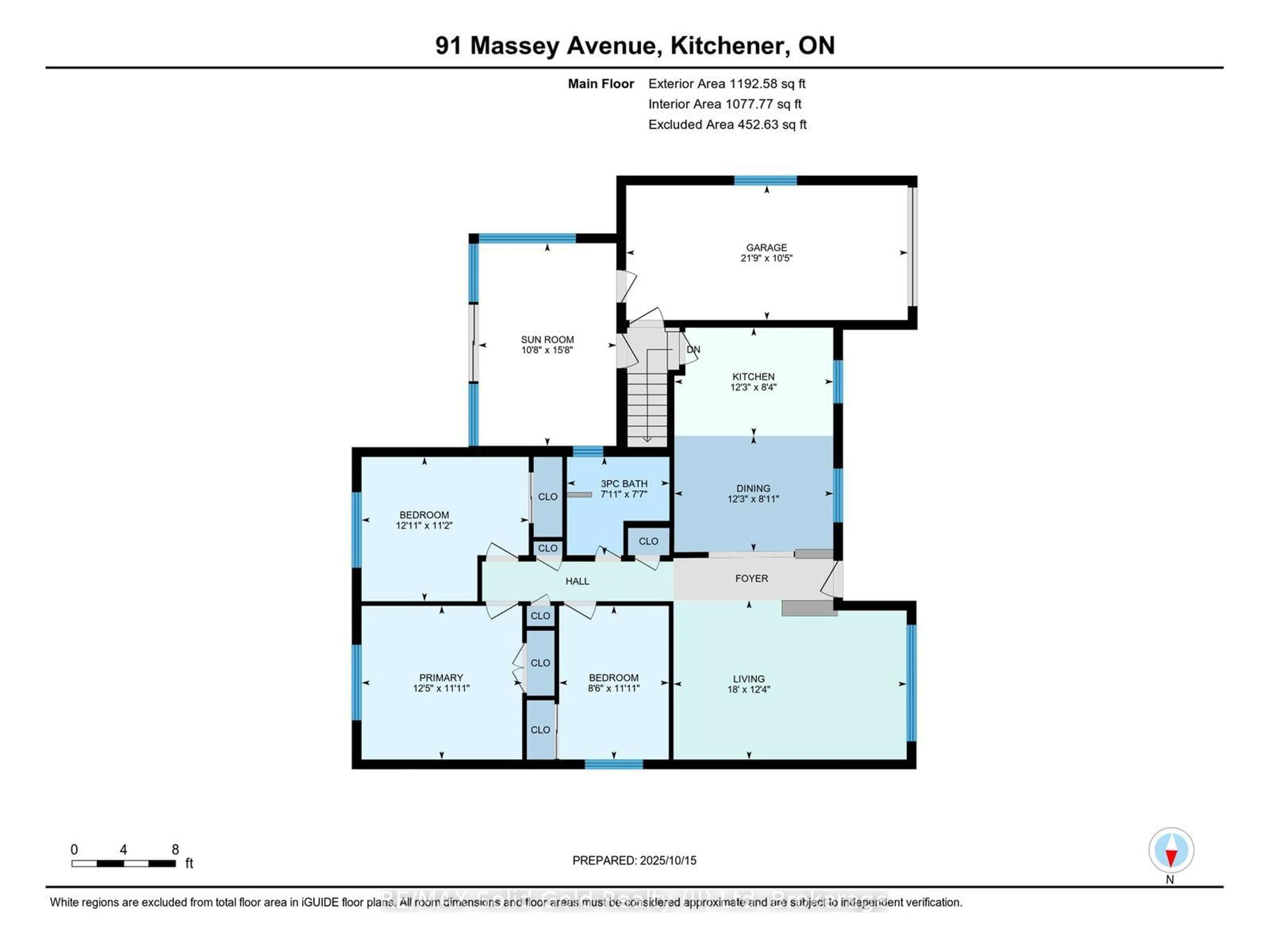 Floor plan for 91 Massey Ave, Kitchener Ontario N2C 1M4