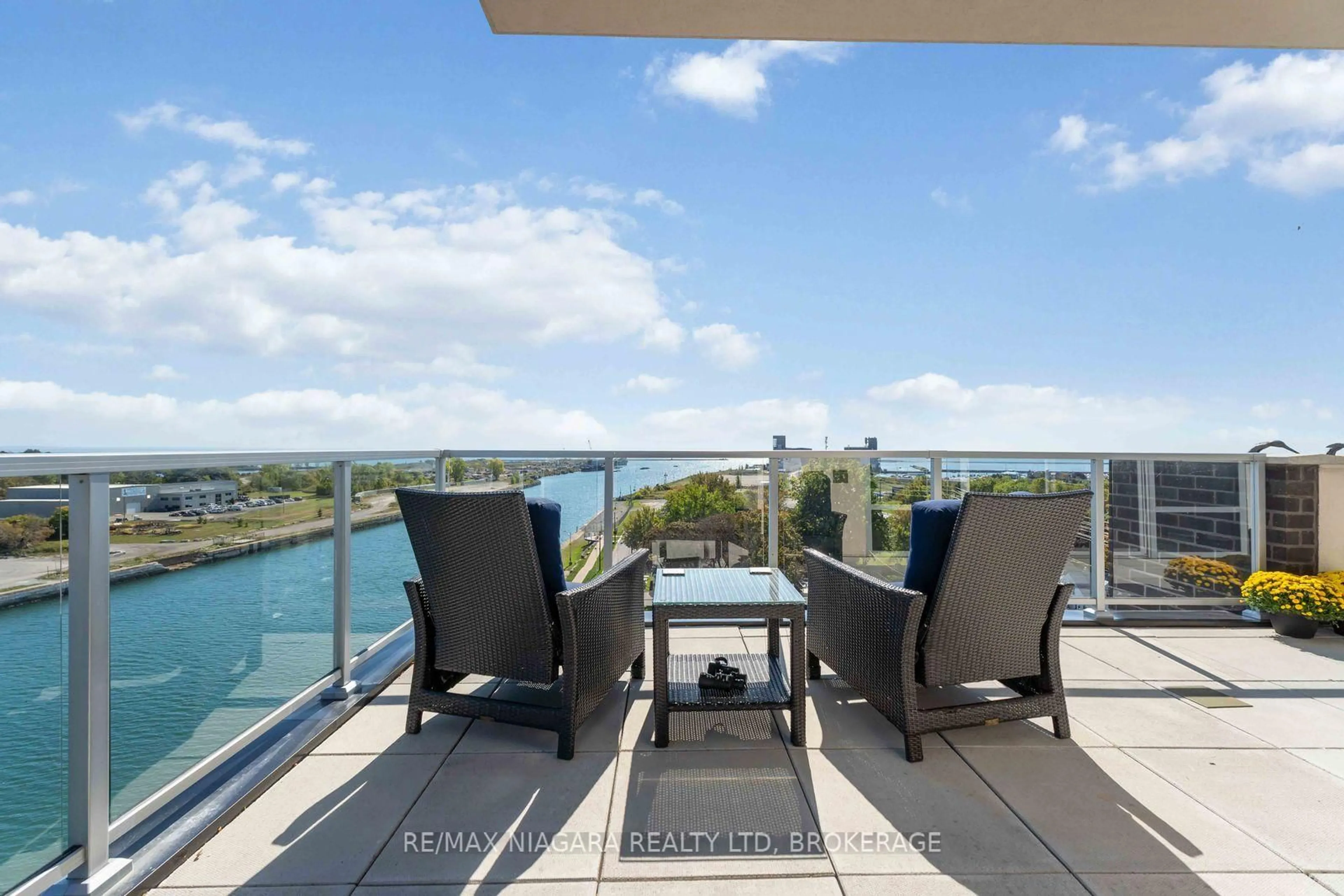 Balcony in the apartment, water/lake/river/ocean view for 118 West St #Penthouse Unit 903, Port Colborne Ontario L3K 4C9