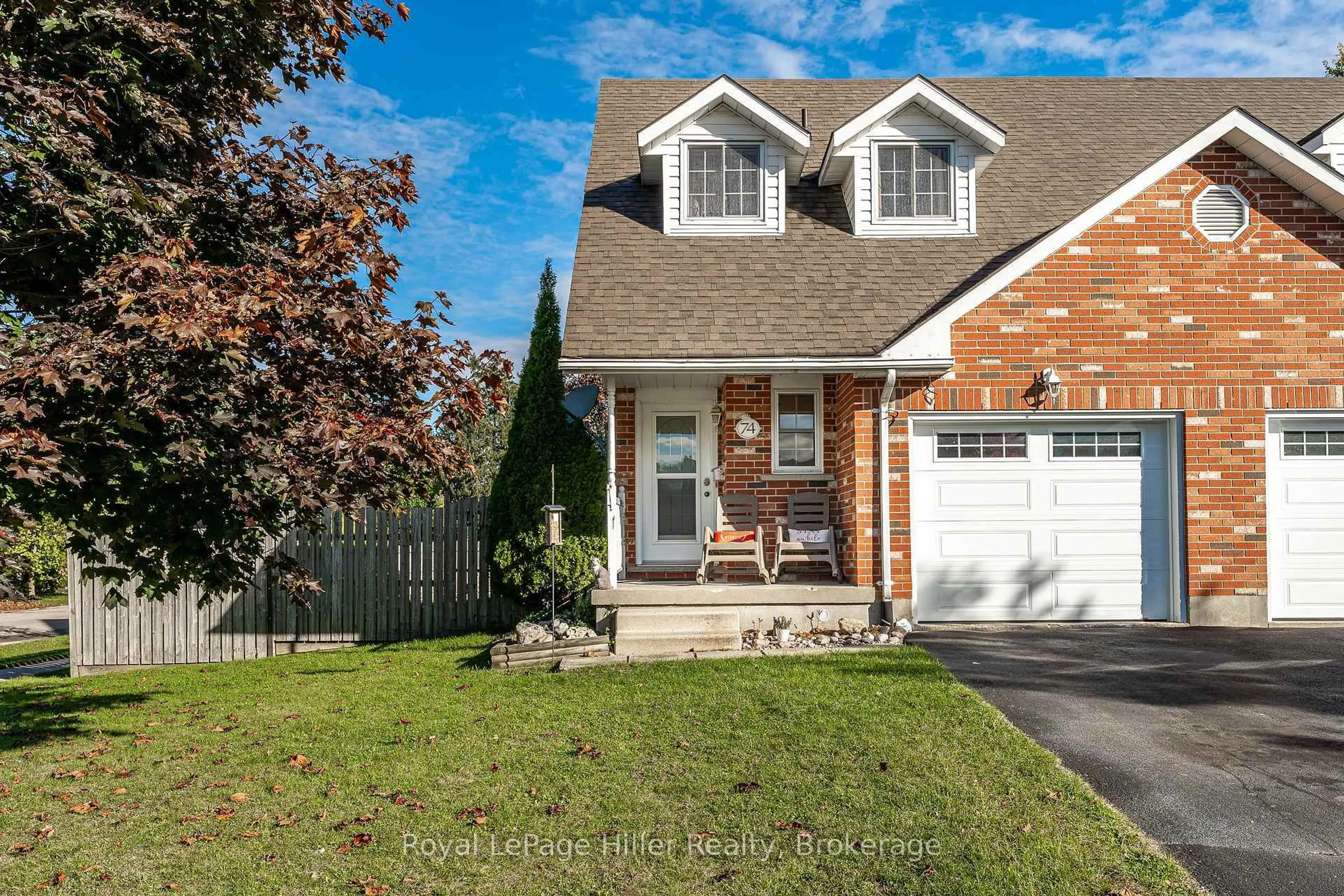 Home with brick exterior material, street for 74 Burnham Crt, Stratford Ontario N4Z 1H5