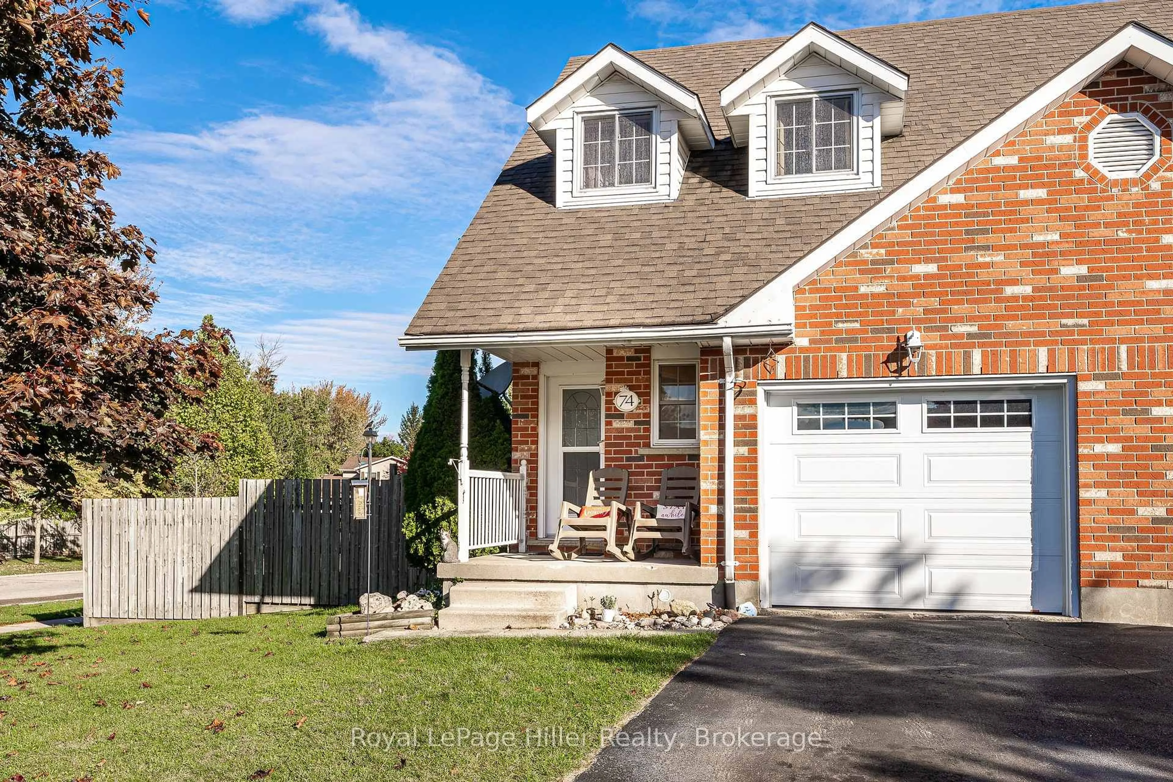 Home with brick exterior material, street for 74 Burnham Crt, Stratford Ontario N4Z 1H5
