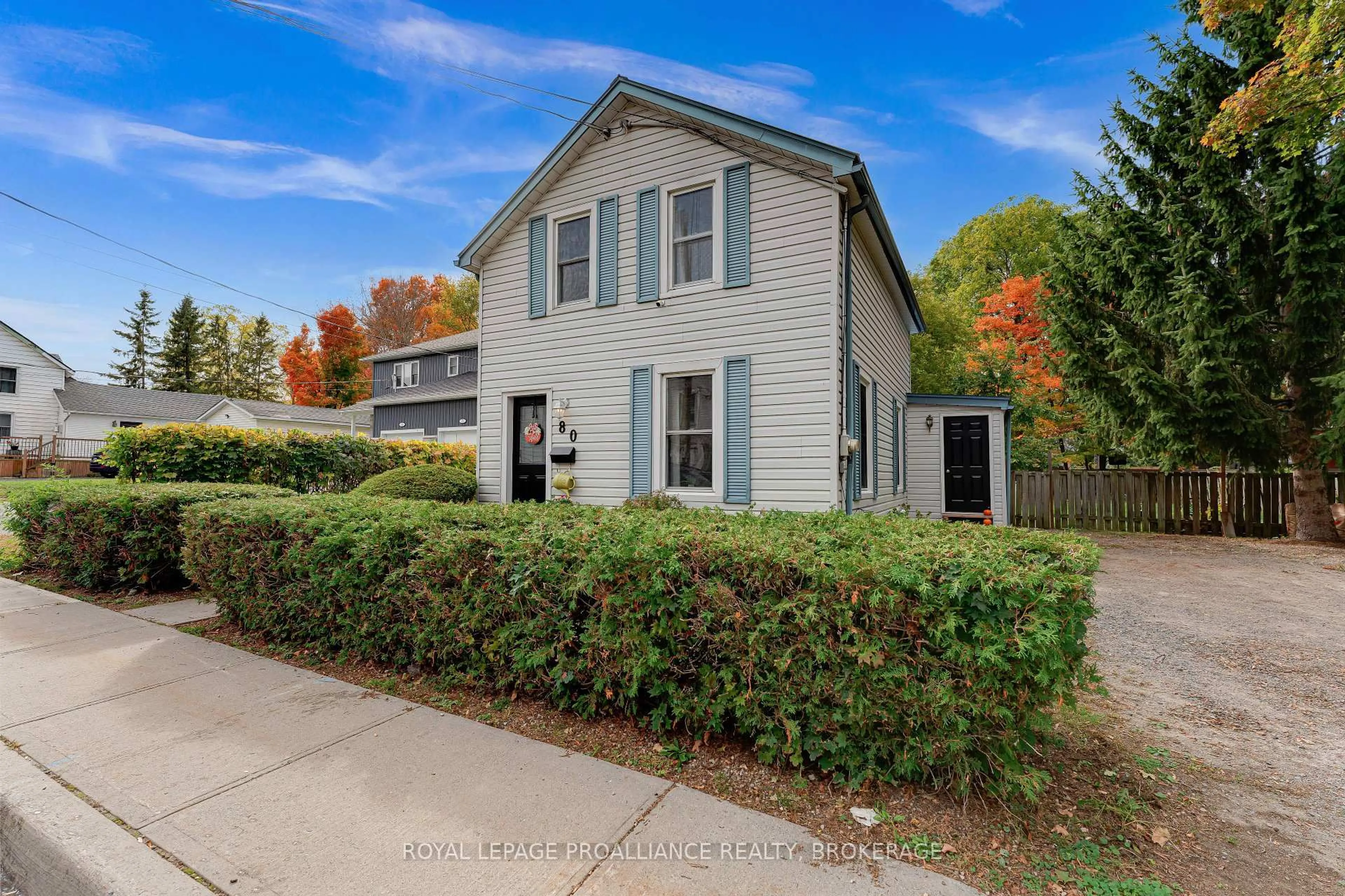 Home with vinyl exterior material, street for 80 Hickory St, Gananoque Ontario K7G 2P5