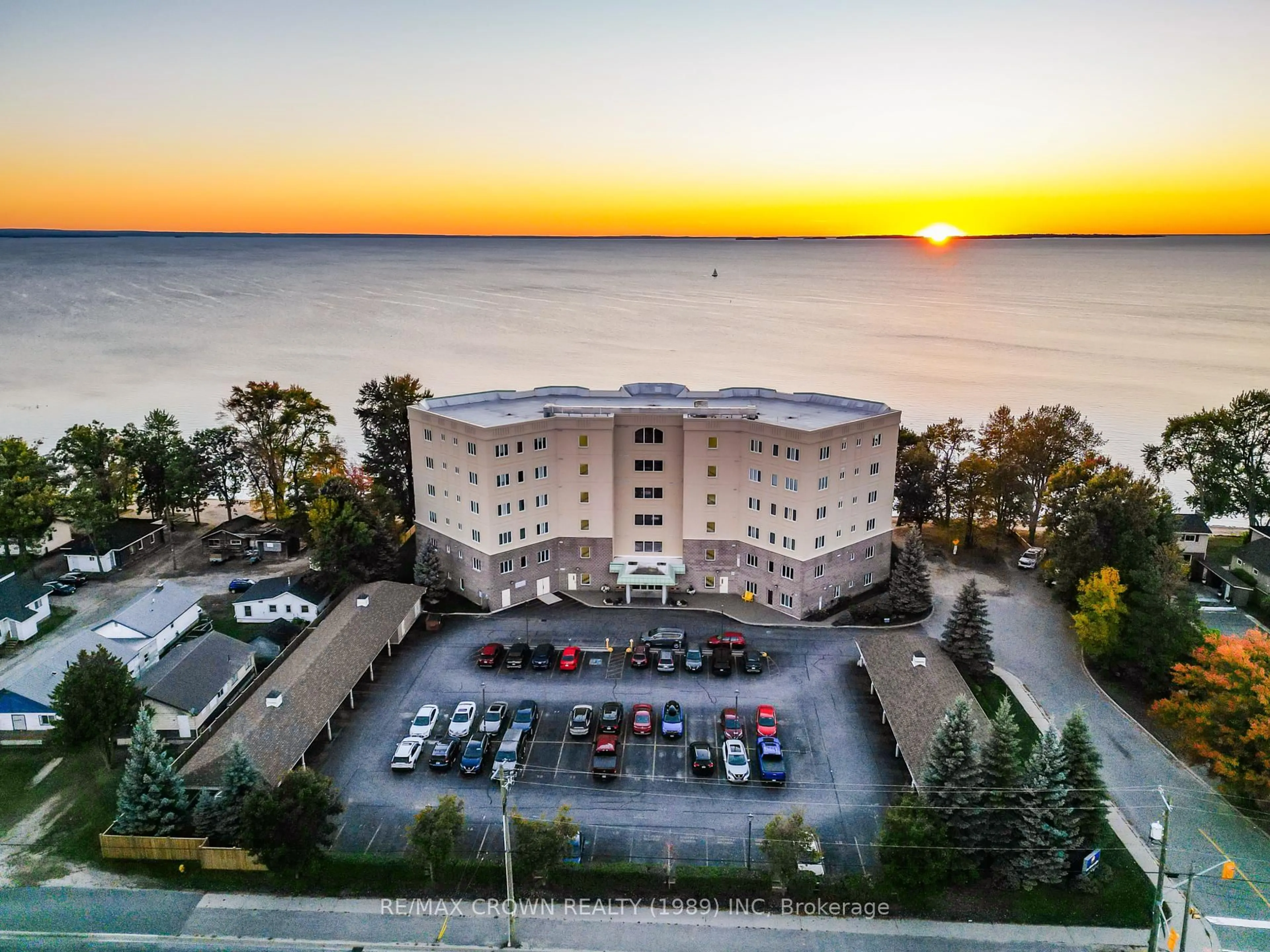 A pic from outside/outdoor area/front of a property/back of a property/a pic from drone, water/lake/river/ocean view for 533 Lakeshore Dr #307, North Bay Ontario P1A 2E5