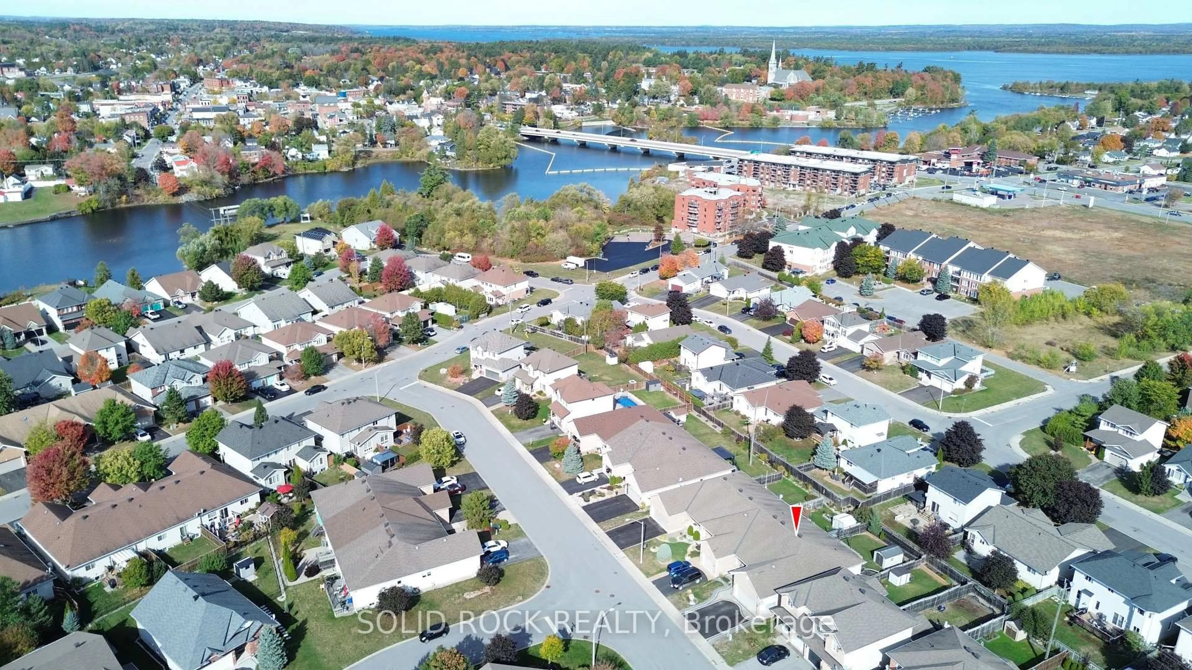 A pic from outside/outdoor area/front of a property/back of a property/a pic from drone, water/lake/river/ocean view for 24 Moe Robillard St, Arnprior Ontario K7S 0C2