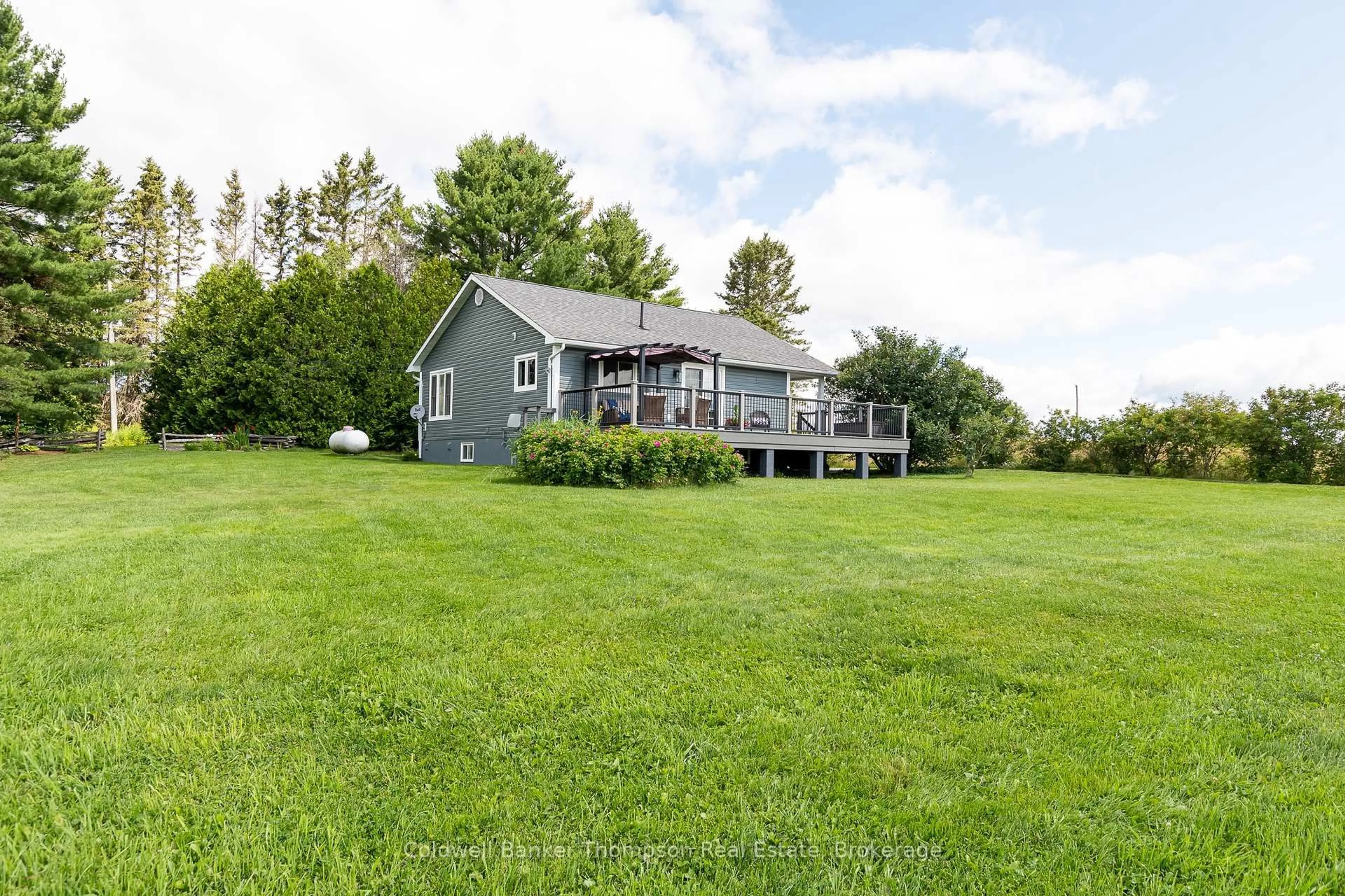 A pic from outside/outdoor area/front of a property/back of a property/a pic from drone, water/lake/river/ocean view for 3737 124 Highway, Magnetawan Ontario P0A 1Z0