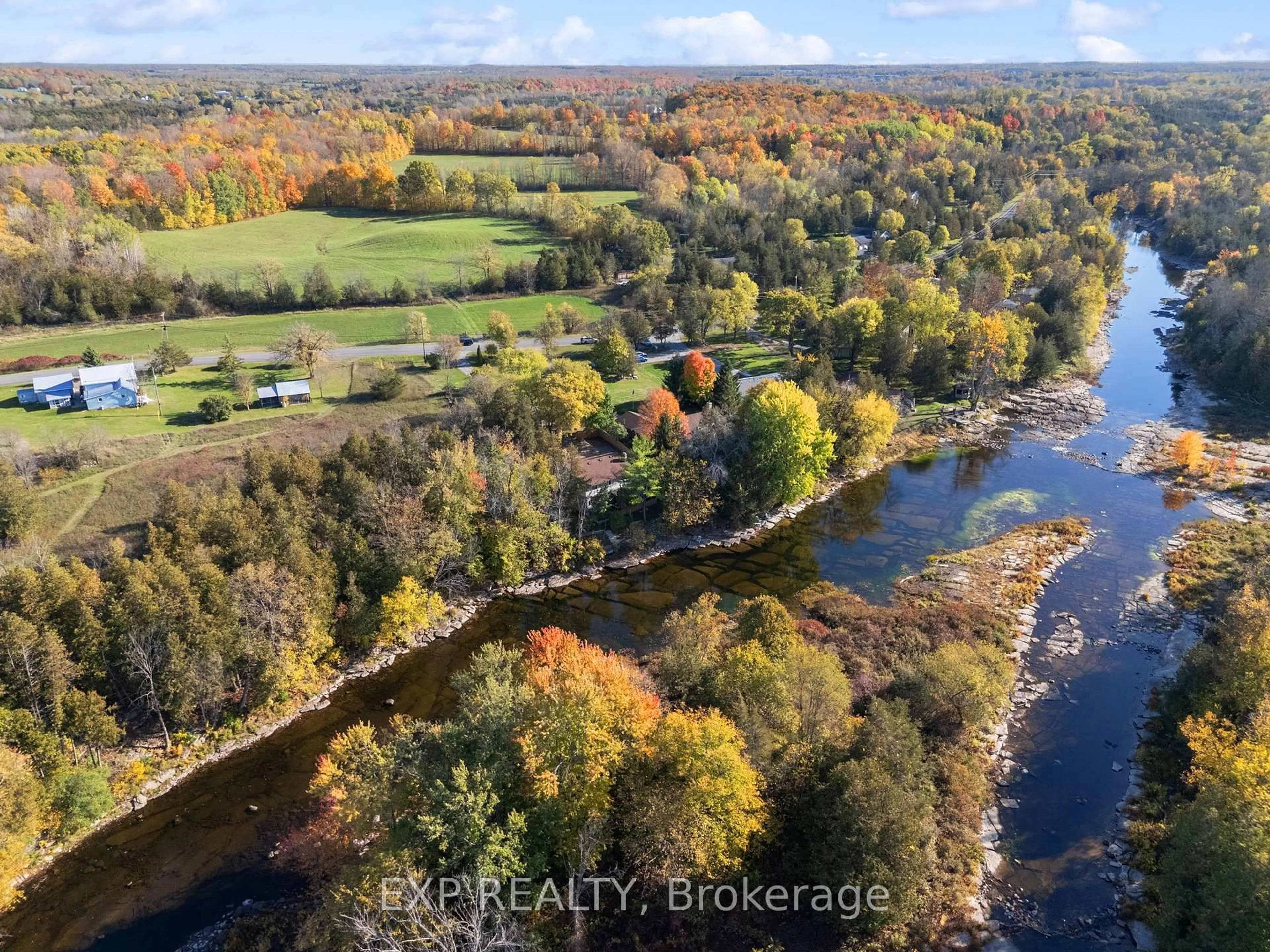 A pic from outside/outdoor area/front of a property/back of a property/a pic from drone, water/lake/river/ocean view for 587 Scuttlehole Rd, Belleville Ontario K0K 2V0