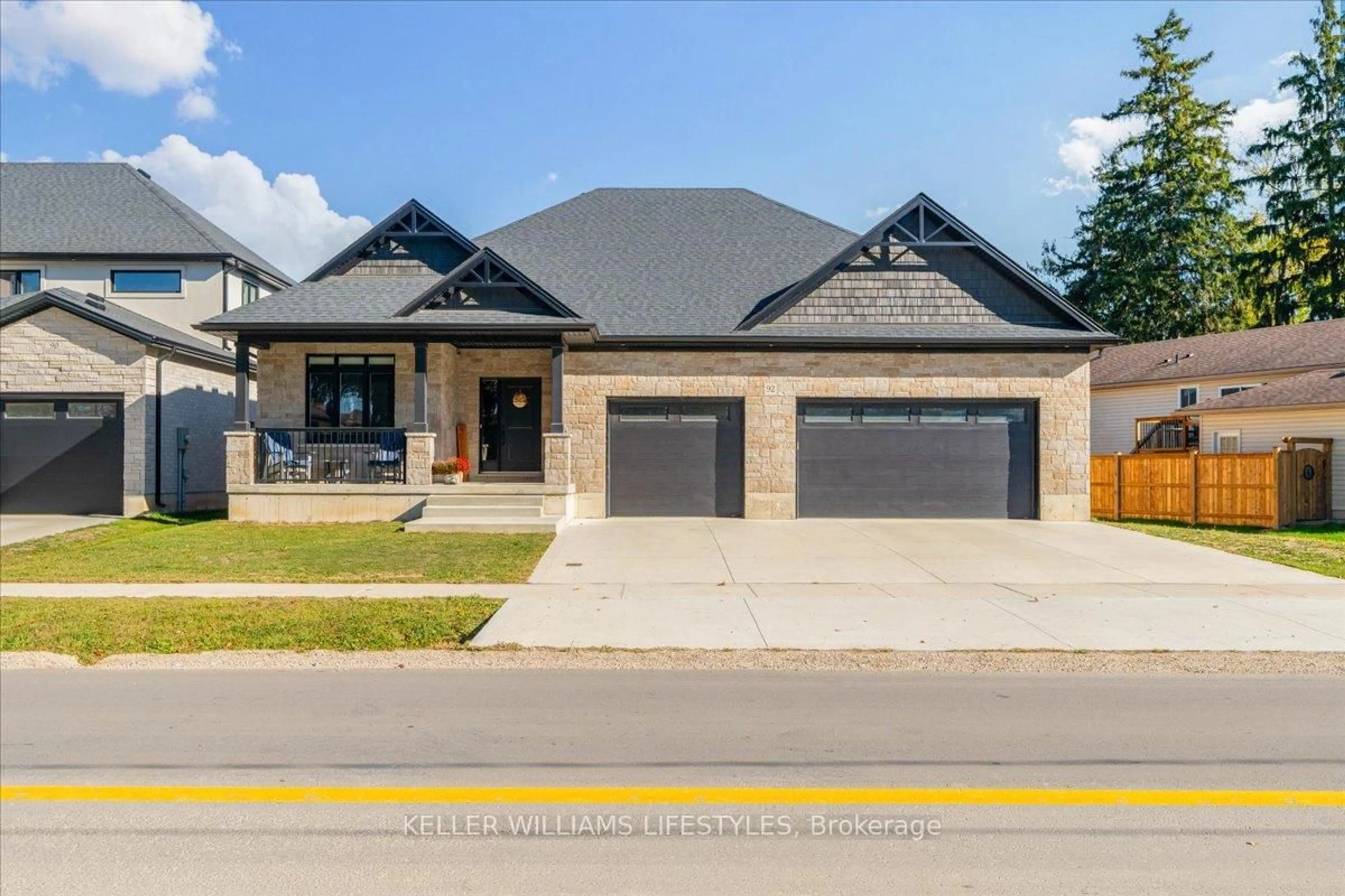 Home with brick exterior material, street for 92 Queen St, North Middlesex Ontario N0M 1A0