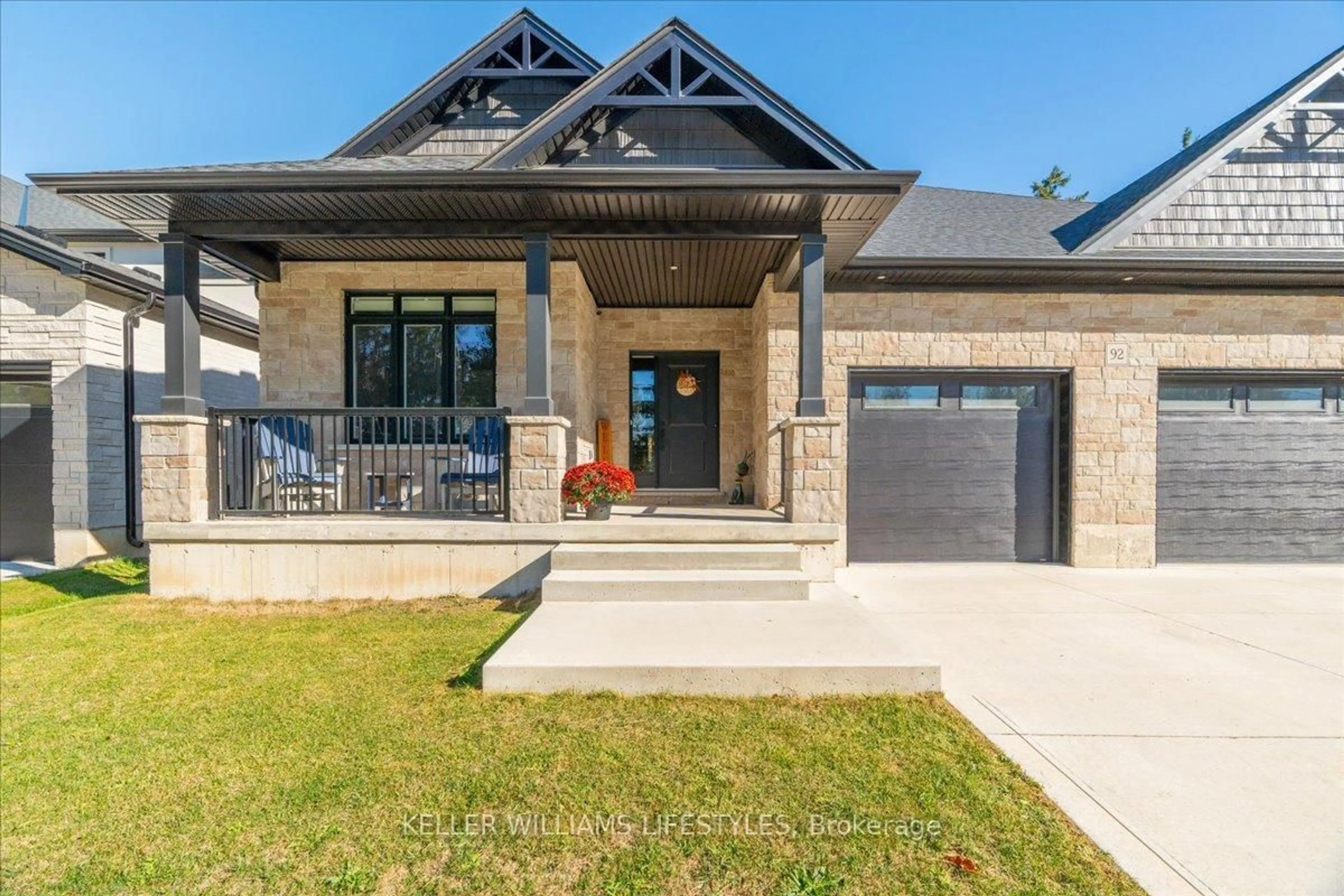 Home with brick exterior material, street for 92 Queen St, North Middlesex Ontario N0M 1A0