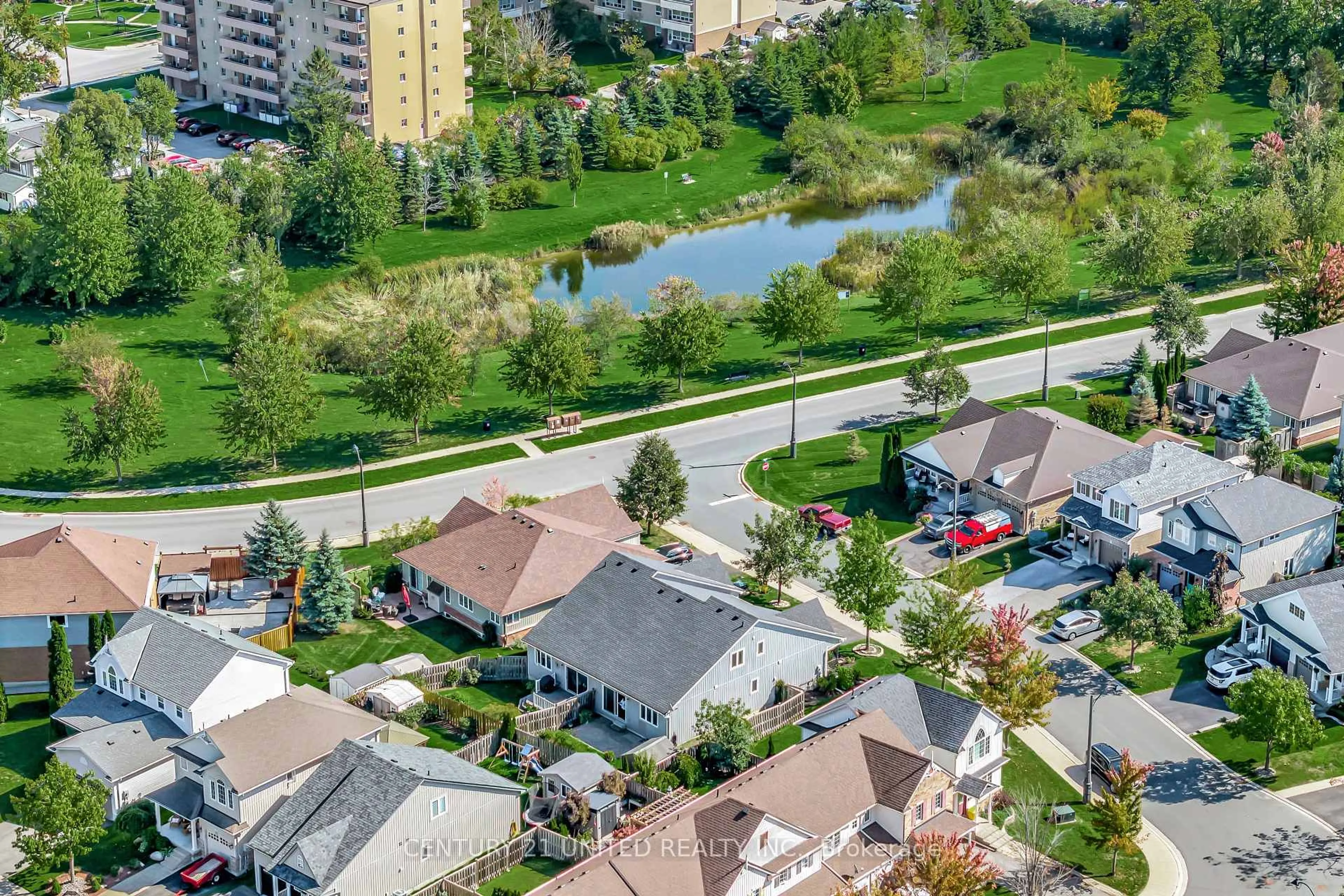 A pic from outside/outdoor area/front of a property/back of a property/a pic from drone, water/lake/river/ocean view for 63 Fallingbrook Cres, Kawartha Lakes Ontario K9V 0B3