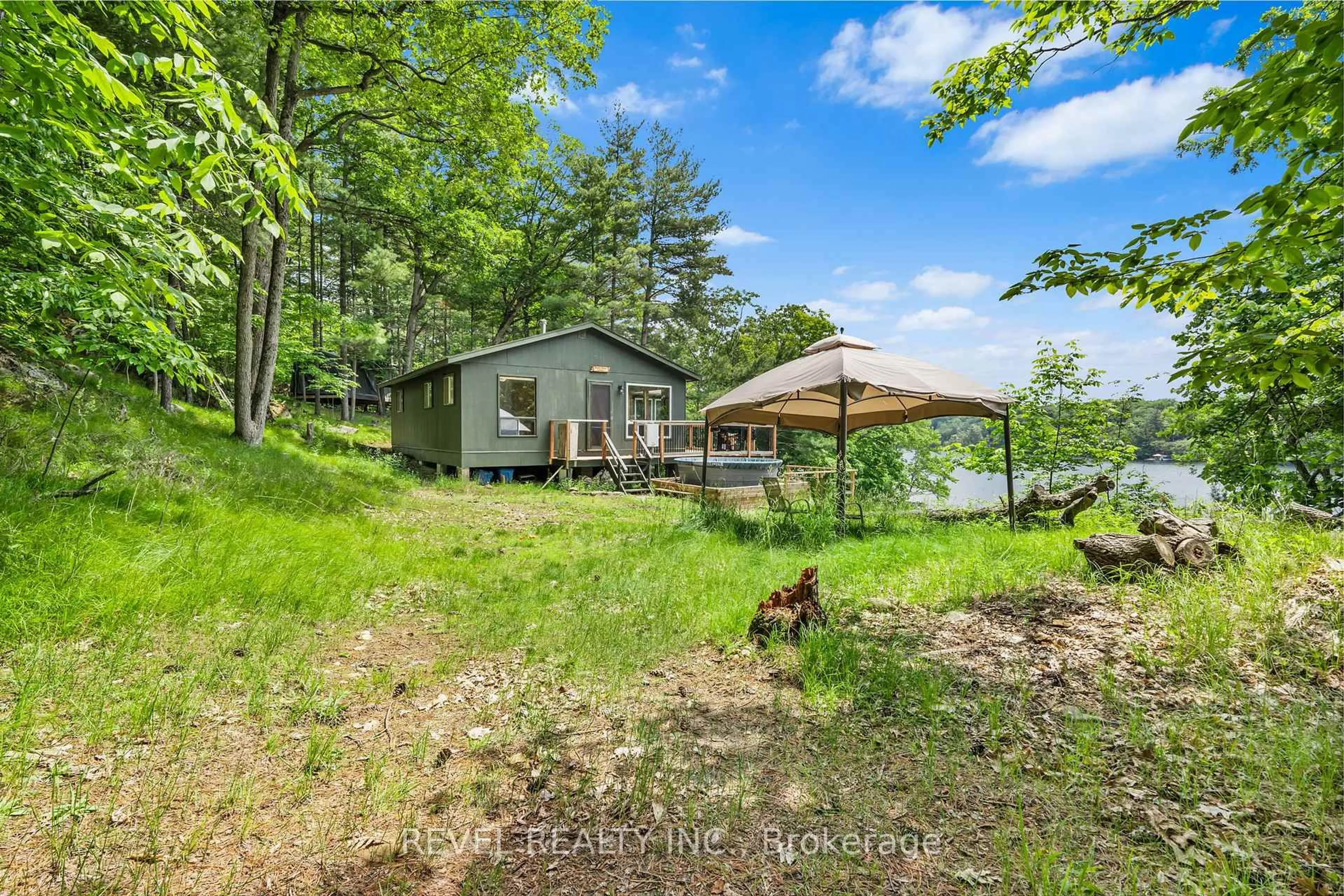 A pic from outside/outdoor area/front of a property/back of a property/a pic from drone, water/lake/river/ocean view for 49 Sleepy Hollow Rd, Rideau Lakes Ontario K0G 1E0