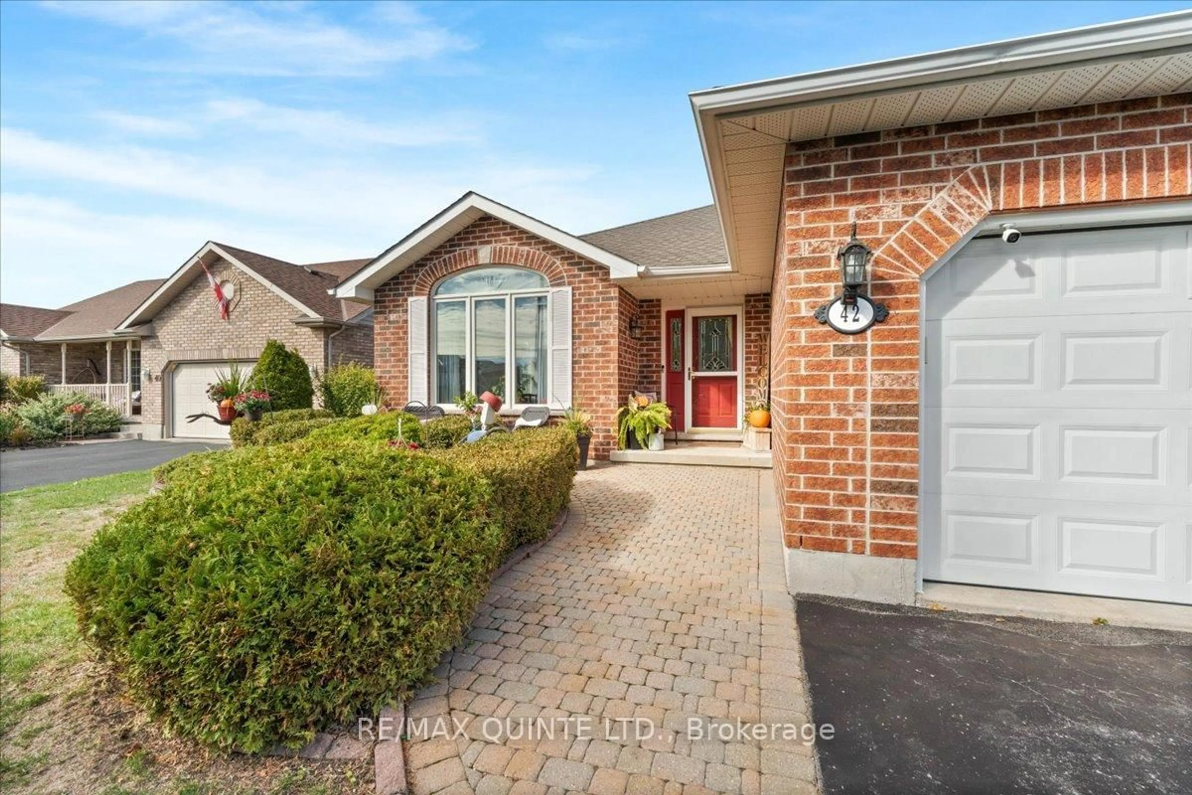 Home with brick exterior material, street for 42 Spruce Gdns, Belleville Ontario K8N 5Y6