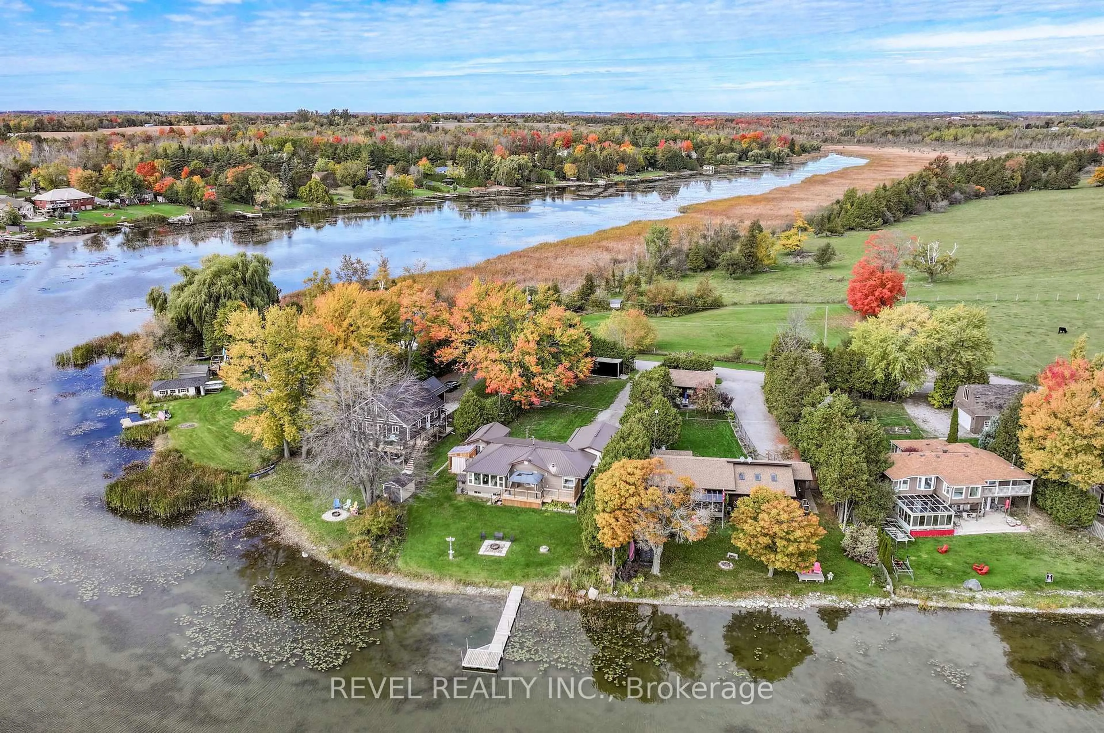A pic from outside/outdoor area/front of a property/back of a property/a pic from drone, water/lake/river/ocean view for 85 Marsh Creek Rd, Kawartha Lakes Ontario K0M 2C0