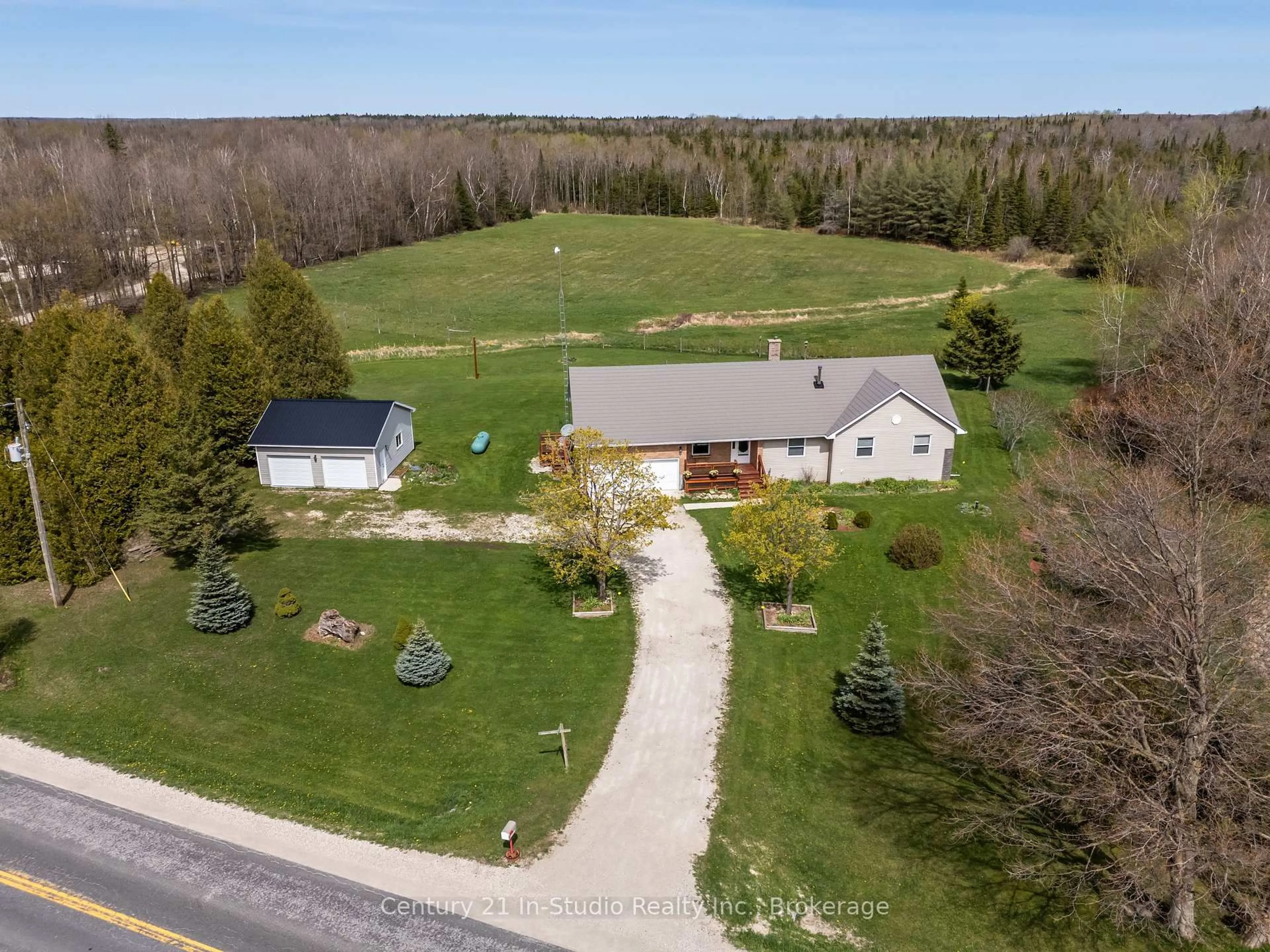 A pic from outside/outdoor area/front of a property/back of a property/a pic from drone, unknown for 453157 Grey Road 2, Grey Highlands Ontario N0C 1L0
