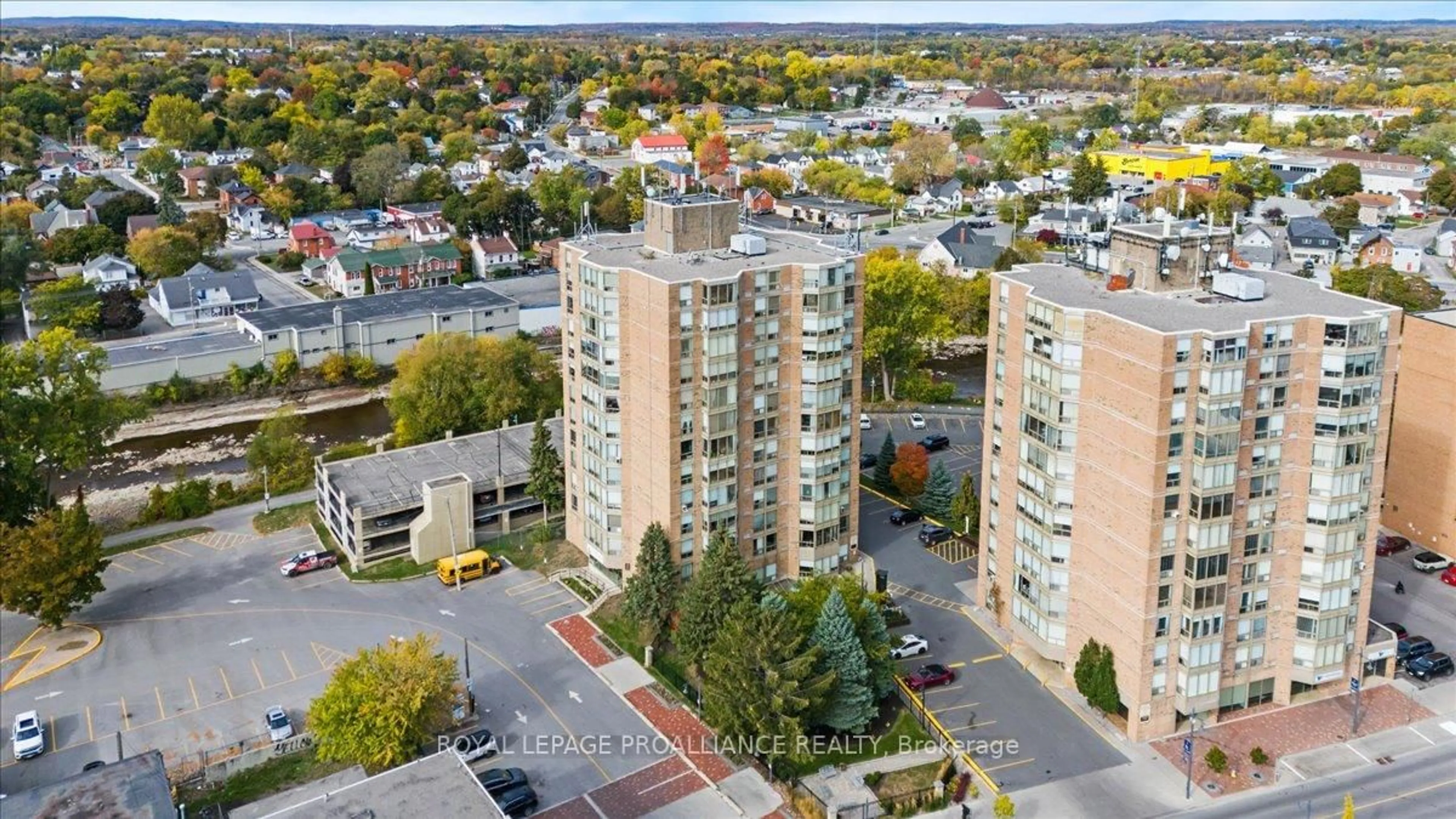 A pic from outside/outdoor area/front of a property/back of a property/a pic from drone, city buildings view from balcony for 344 Front St #201, Belleville Ontario K8N 5M4