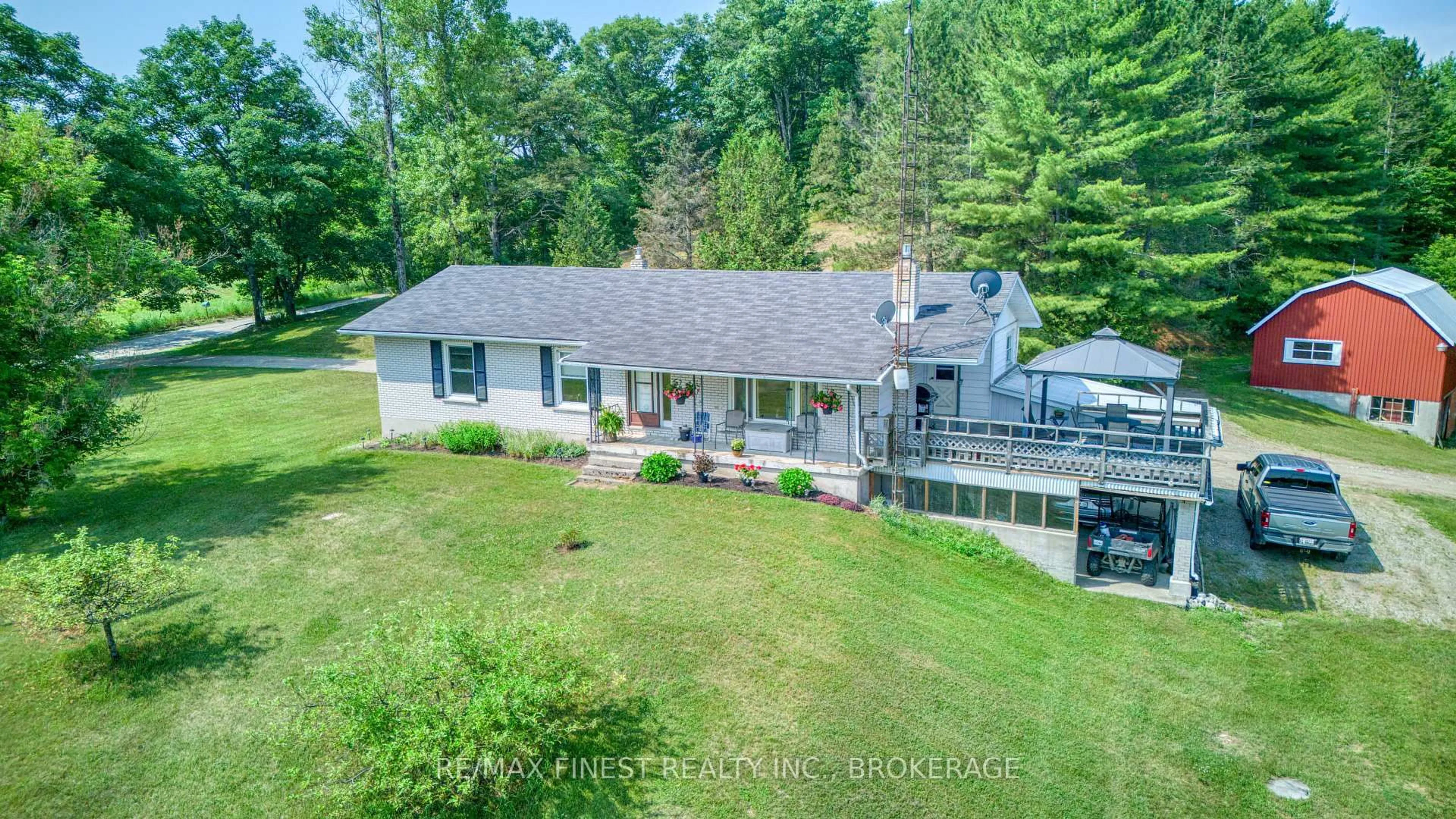 A pic from outside/outdoor area/front of a property/back of a property/a pic from drone, water/lake/river/ocean view for 1286 Brock Rd, Mountain Grove Ontario K0H 2E0