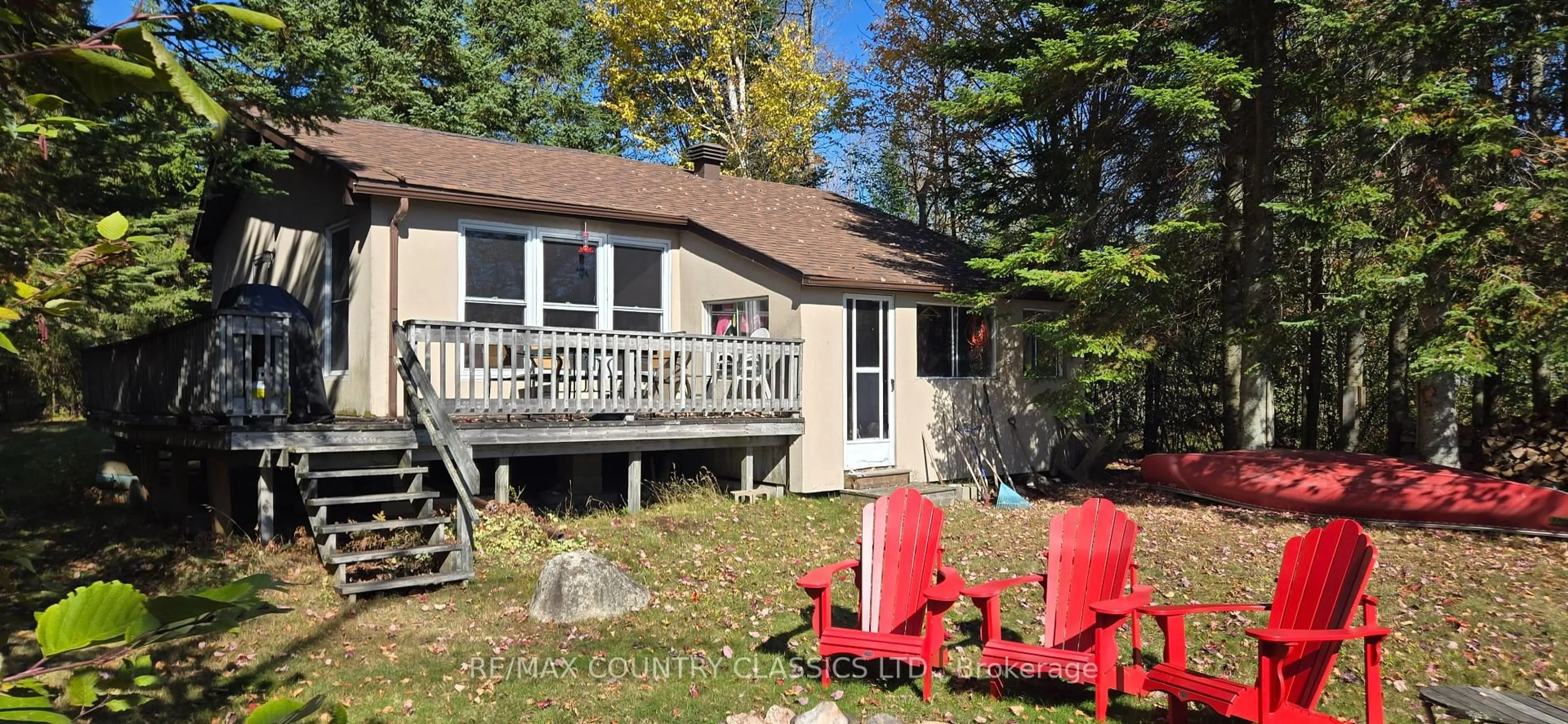 Patio, water/lake/river/ocean view for 294 Albion Lake Dr, Bancroft Ontario K0L 1C0