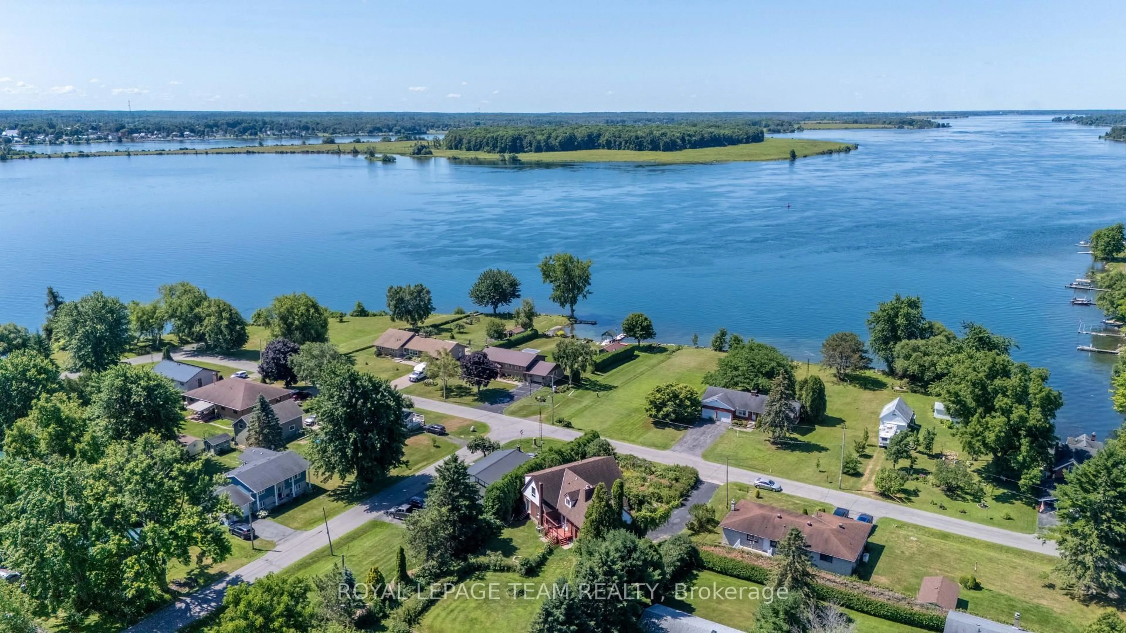 A pic from outside/outdoor area/front of a property/back of a property/a pic from drone, water/lake/river/ocean view for 5687 Cherry St, South Dundas Ontario K0C 1X0