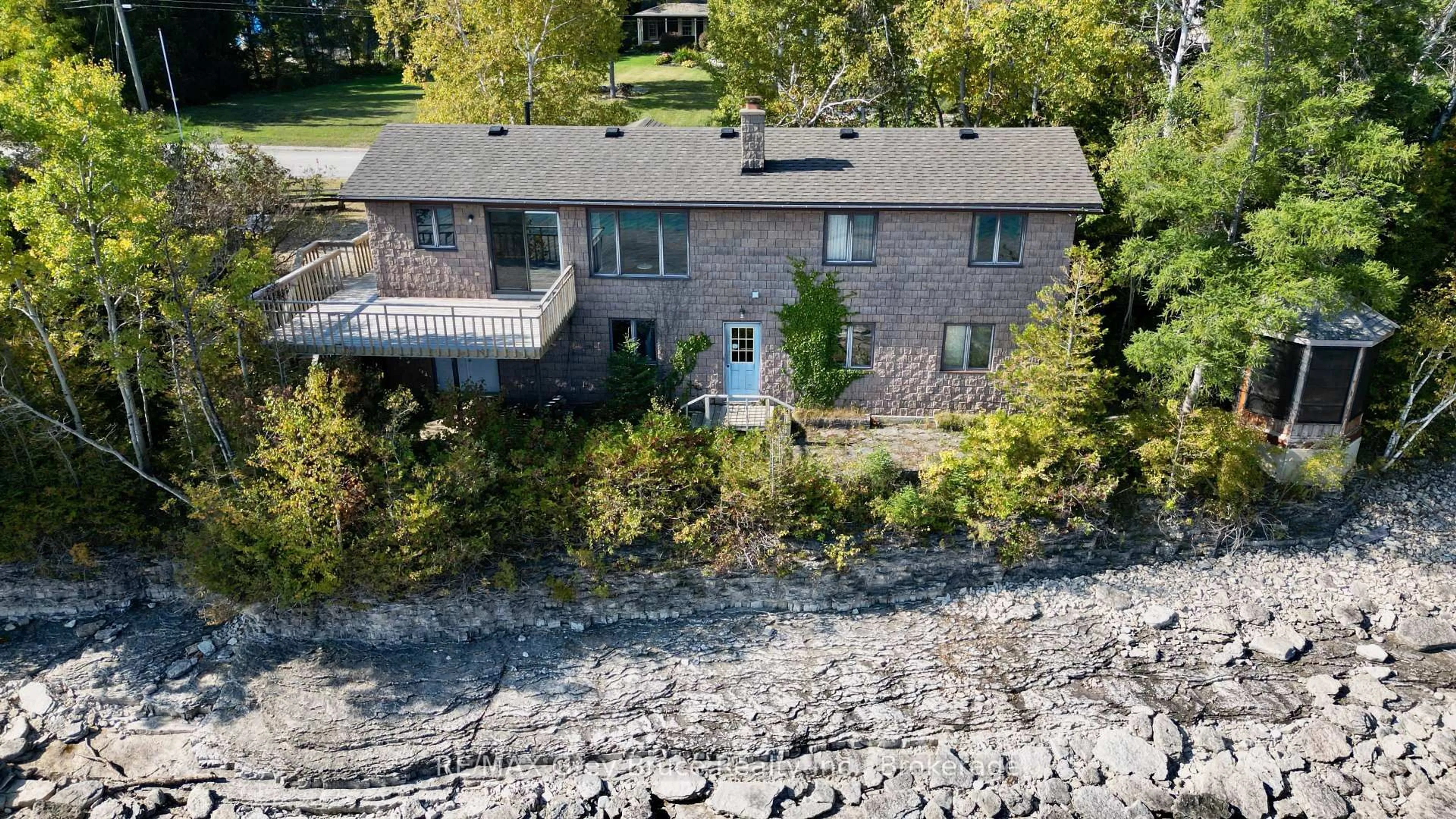 A pic from outside/outdoor area/front of a property/back of a property/a pic from drone, water/lake/river/ocean view for 248 Isthmus Bay Rd, Northern Bruce Peninsula Ontario N0H 1W0