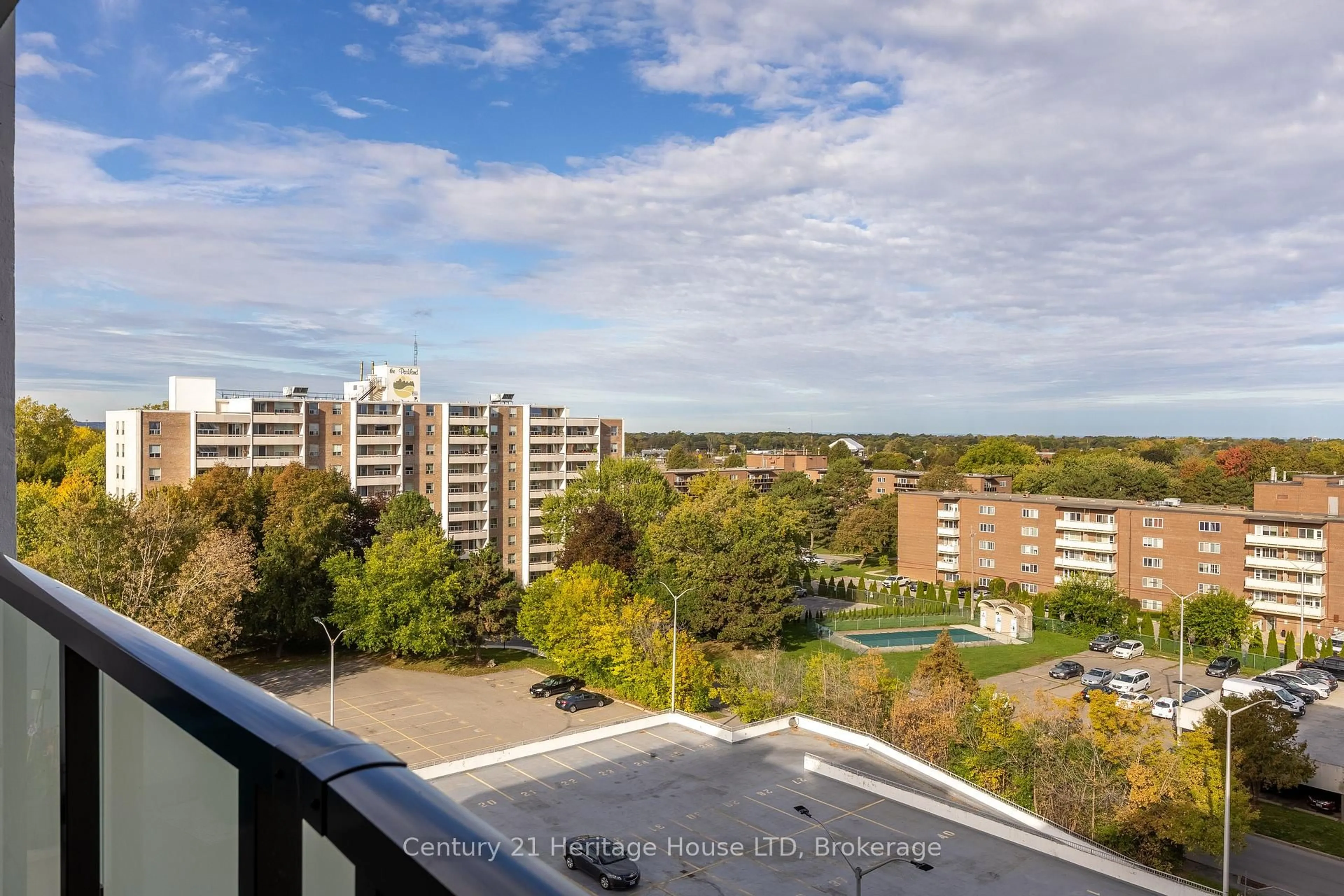 Balcony in the apartment, city buildings view from balcony for 359 Geneva St #904, St. Catharines Ontario L2N 2G5