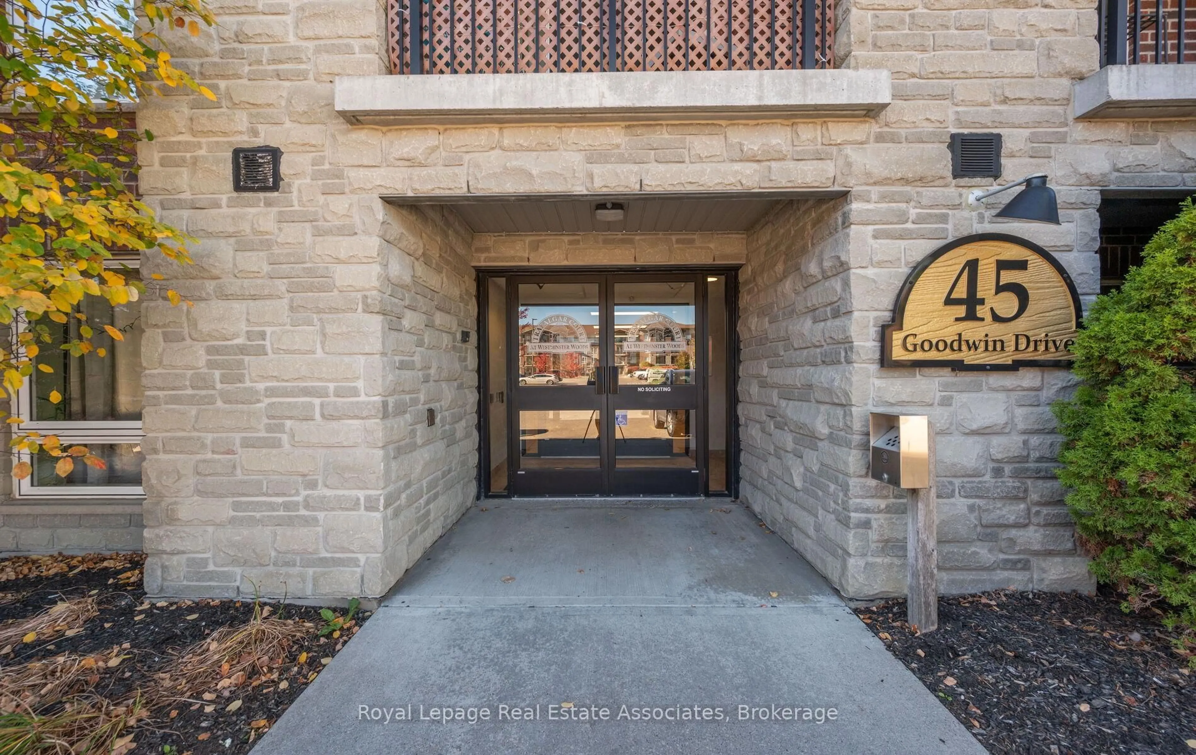 Indoor foyer for 45 Goodwin Dr #105, Guelph Ontario N1L 0E9