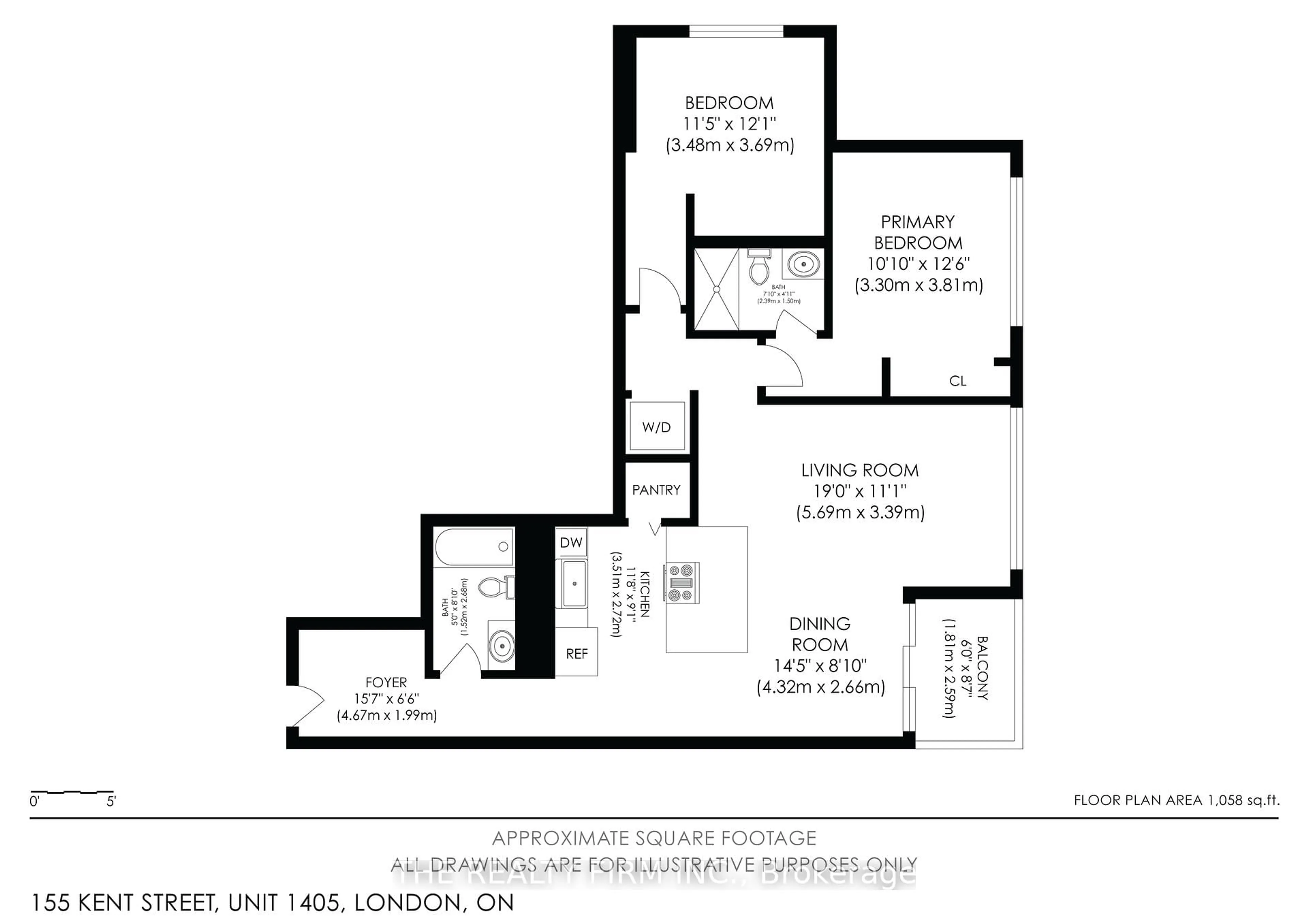 Floor plan for 155 Kent St #1405, London East Ontario N6A 5N7