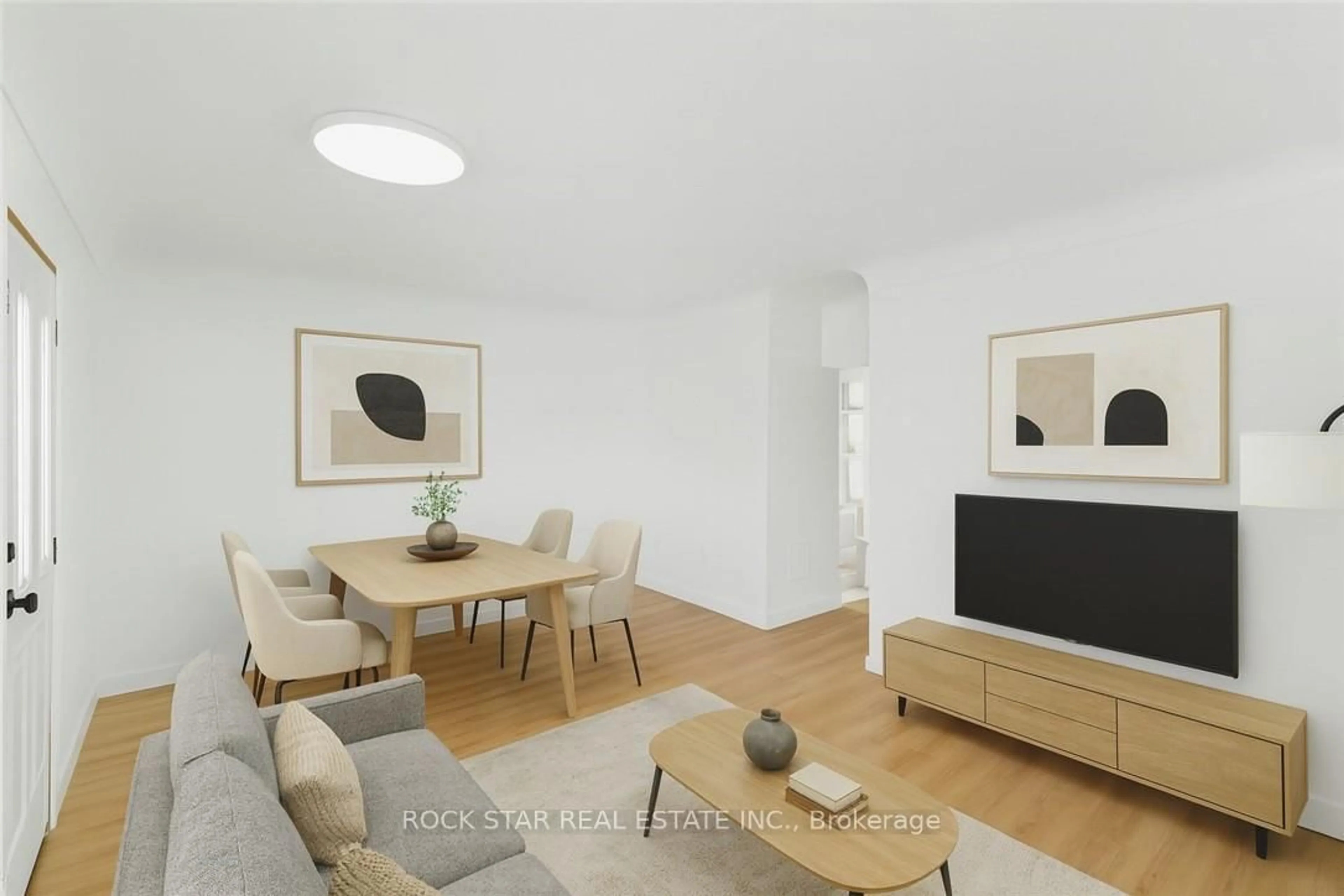 Living room with furniture, wood/laminate floor for 116 Robins Ave, Hamilton Ontario L8H 4N7