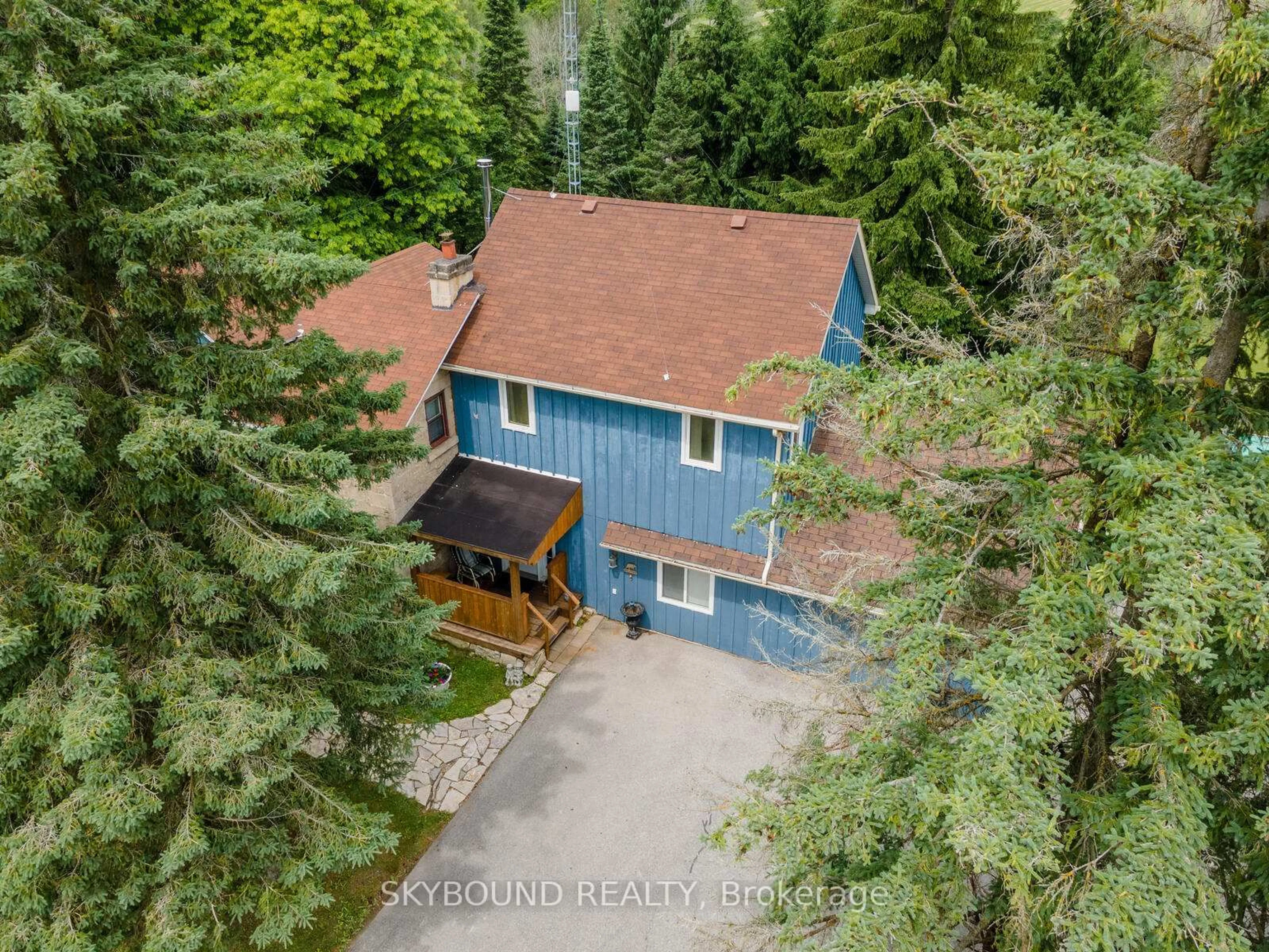 A pic from outside/outdoor area/front of a property/back of a property/a pic from drone, forest/trees view for 9206 Sideroad 17 Rd, Erin Ontario N0B 1Z0