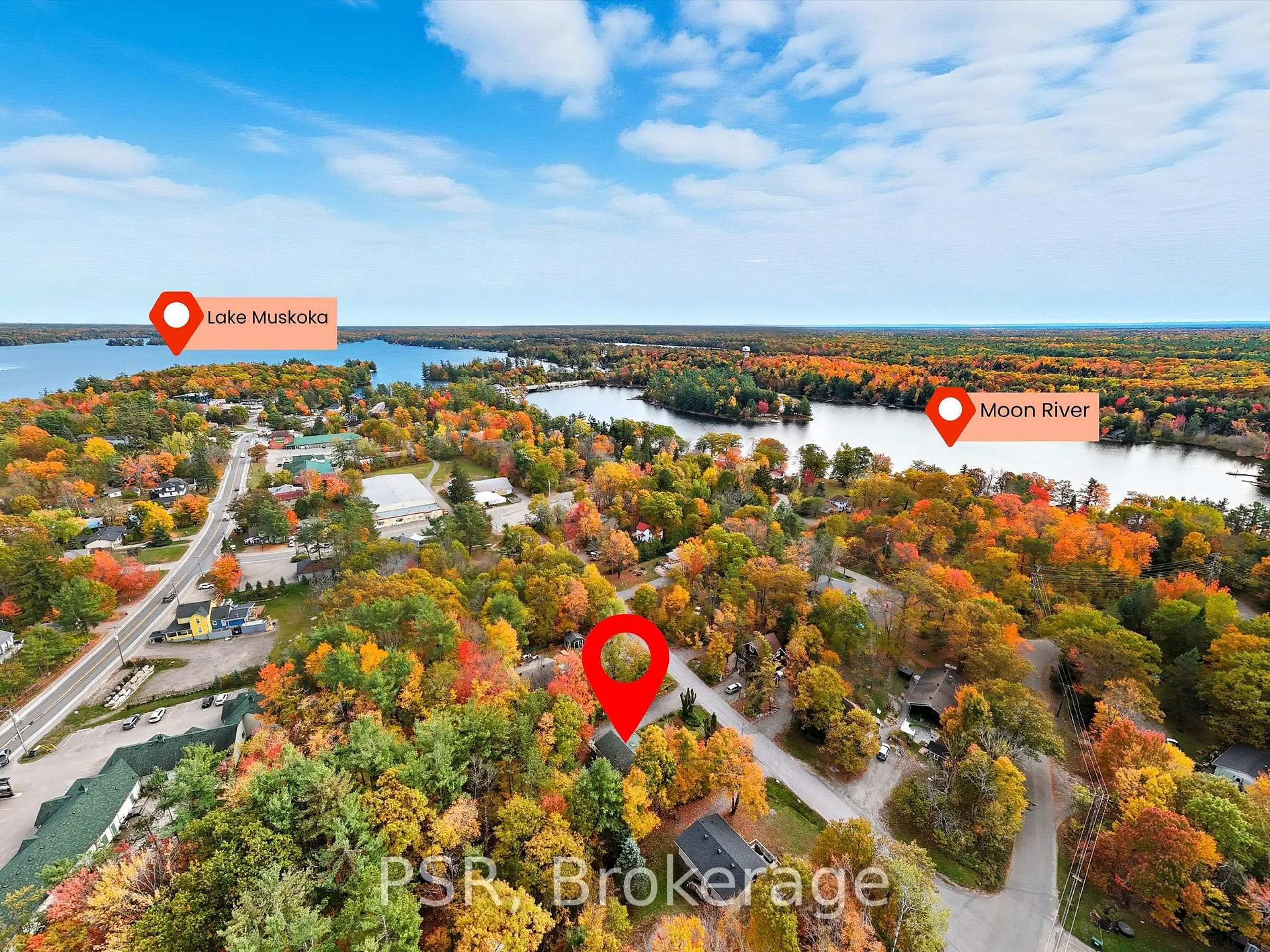 A pic from outside/outdoor area/front of a property/back of a property/a pic from drone, water/lake/river/ocean view for 1016 Victoria St, Muskoka Lakes Ontario L0K 1E0