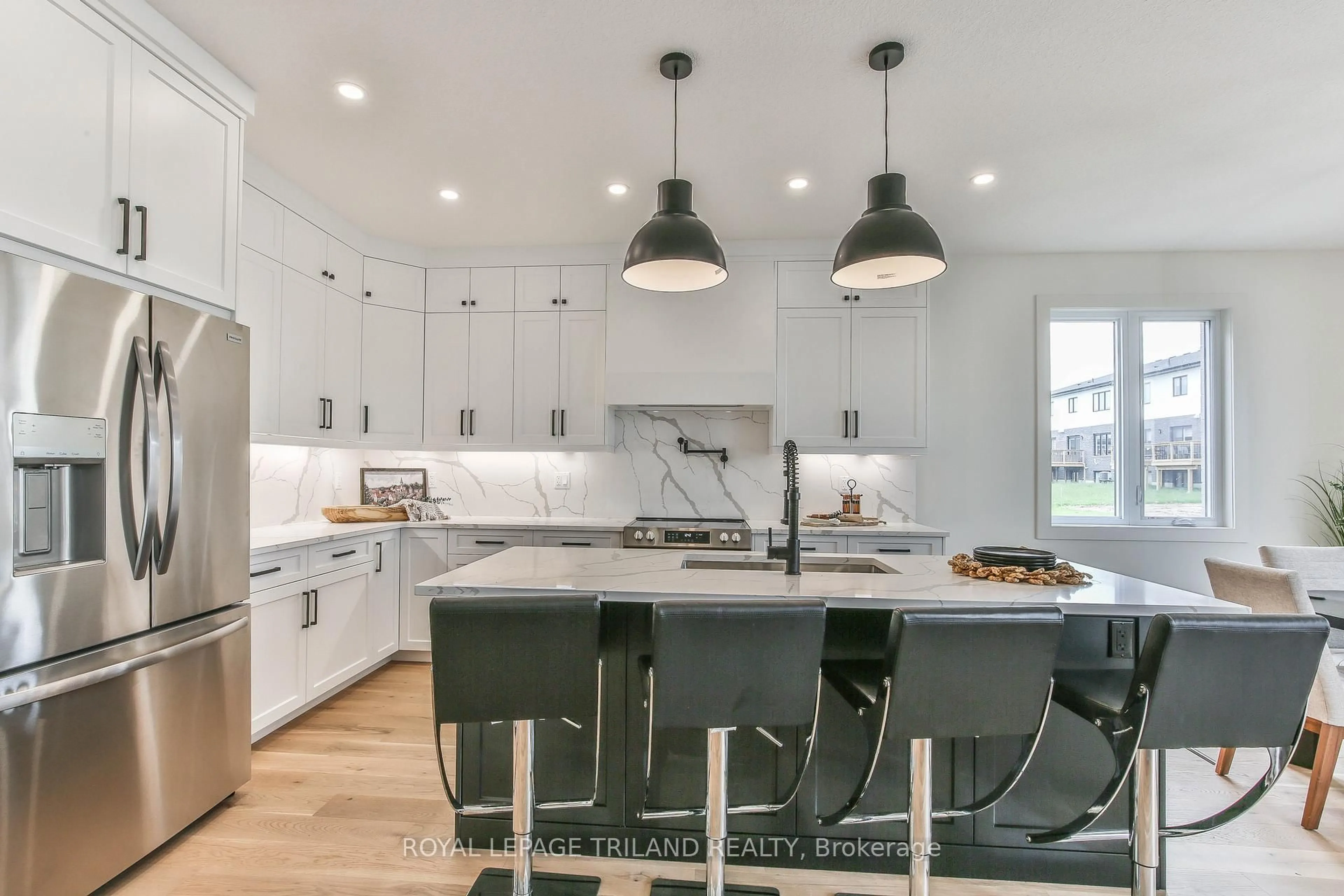 Contemporary kitchen, ceramic/tile floor for 4049 Big Leaf Tr, London South Ontario N6P 0K2