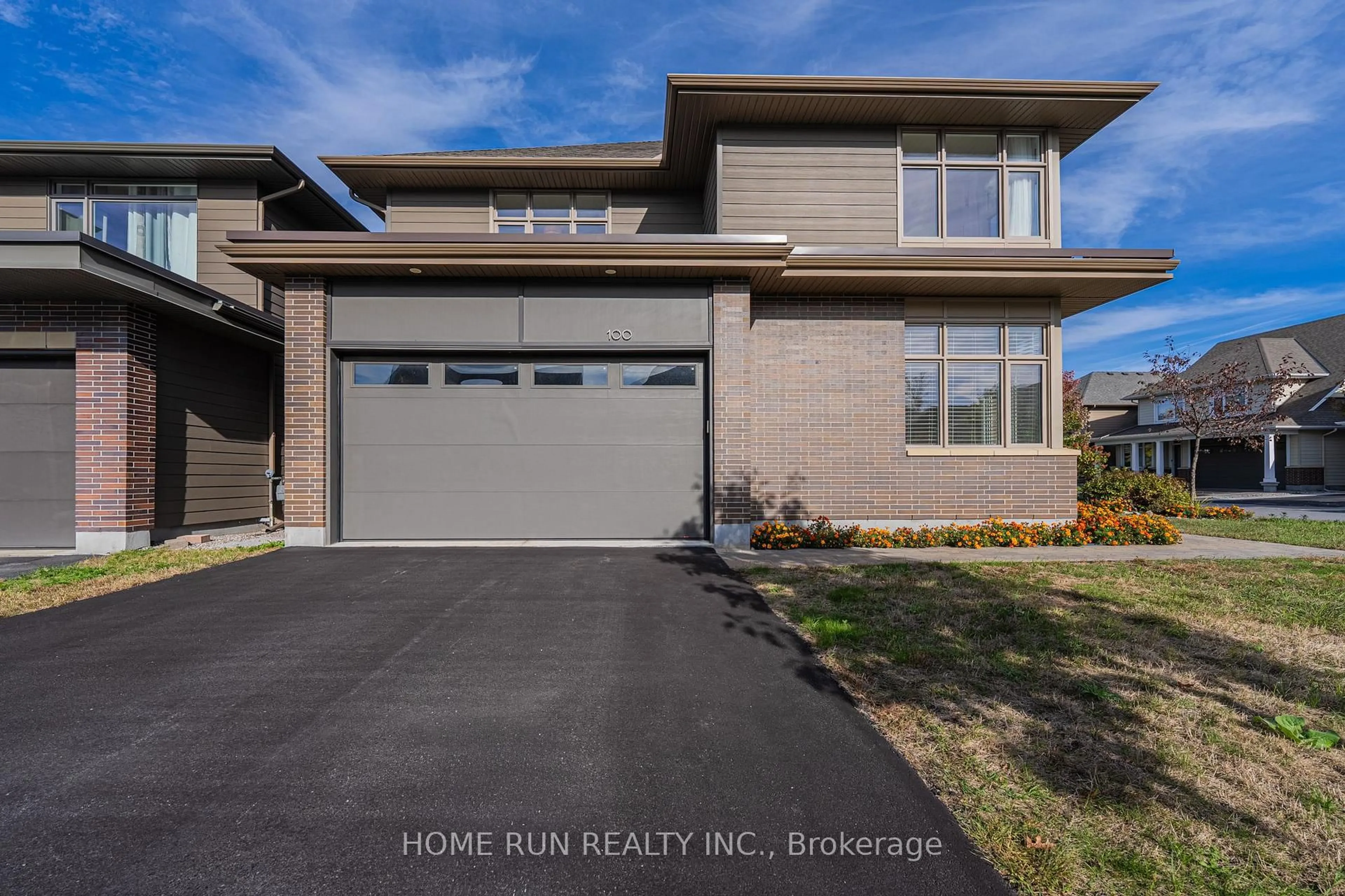 Home with vinyl exterior material, street for 100 Lochhouse Walk, Ottawa Ontario K2J 6A4