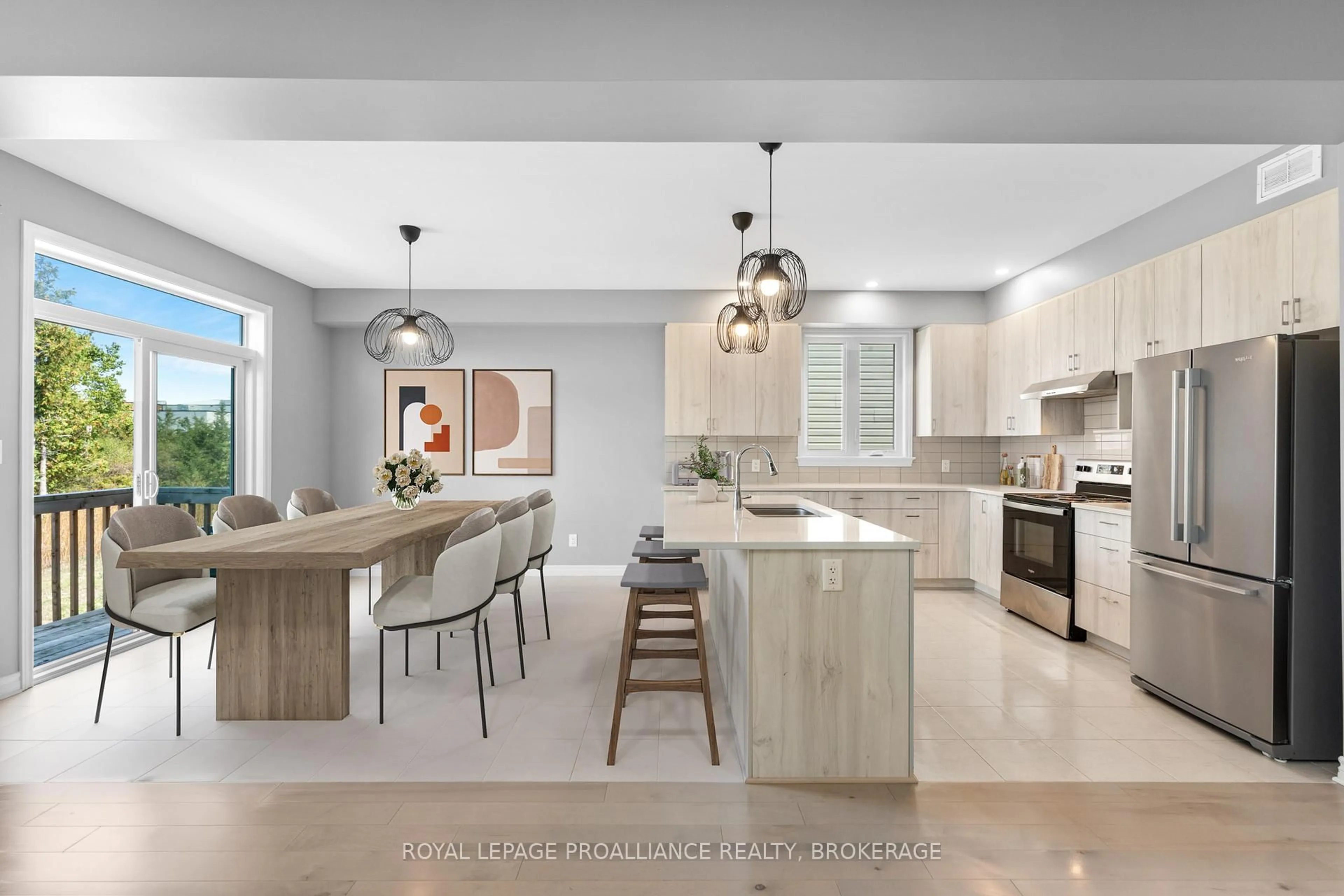Open concept kitchen, ceramic/tile floor for 1374 Monarch Dr, Kingston Ontario K7P 0S2