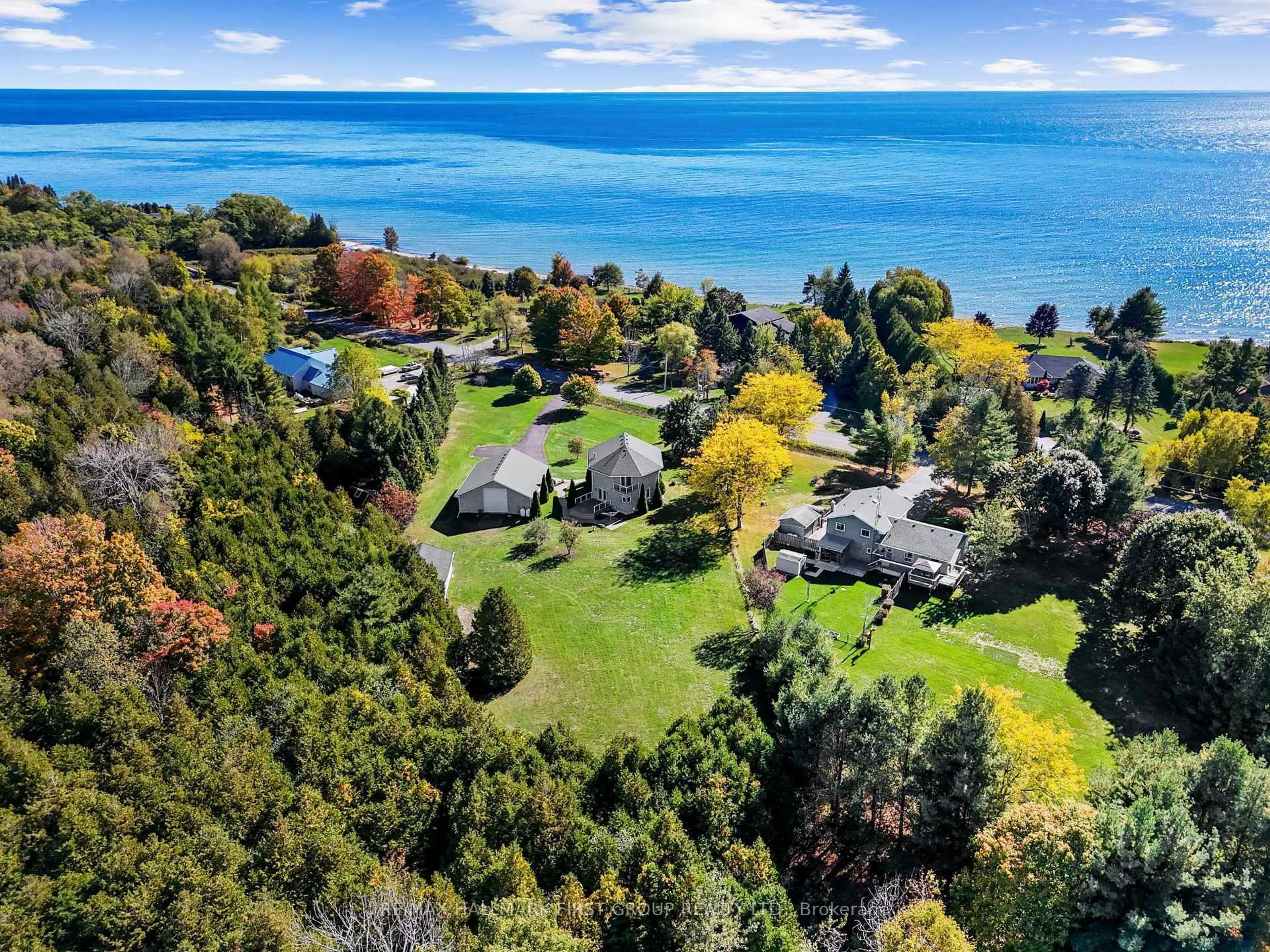 A pic from outside/outdoor area/front of a property/back of a property/a pic from drone, water/lake/river/ocean view for 282 Lakeshore Rd, Alnwick/Haldimand Ontario K9A 4J8