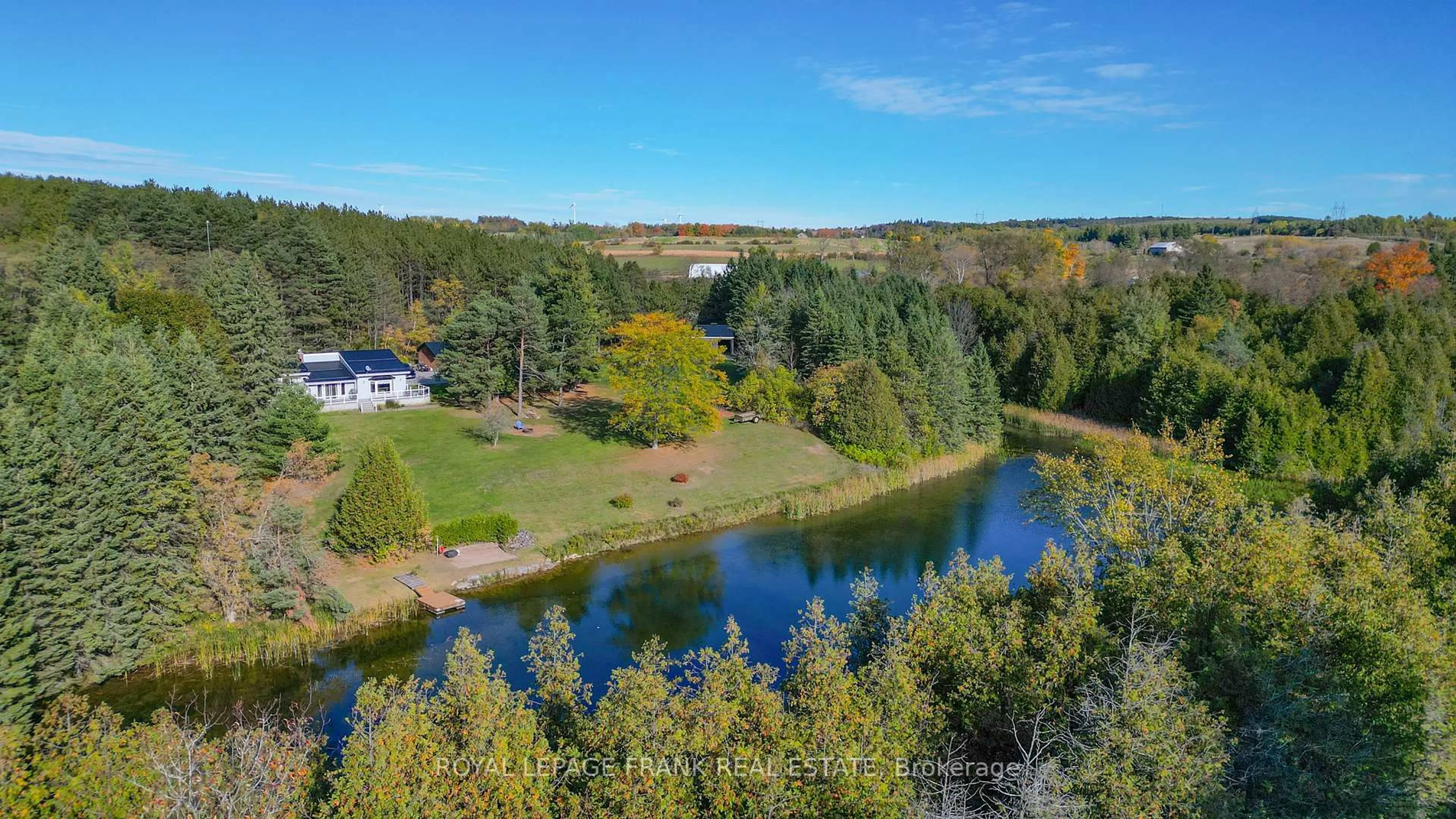 A pic from outside/outdoor area/front of a property/back of a property/a pic from drone, water/lake/river/ocean view for 46 Century Farm Rd, Kawartha Lakes Ontario L0A 1K0