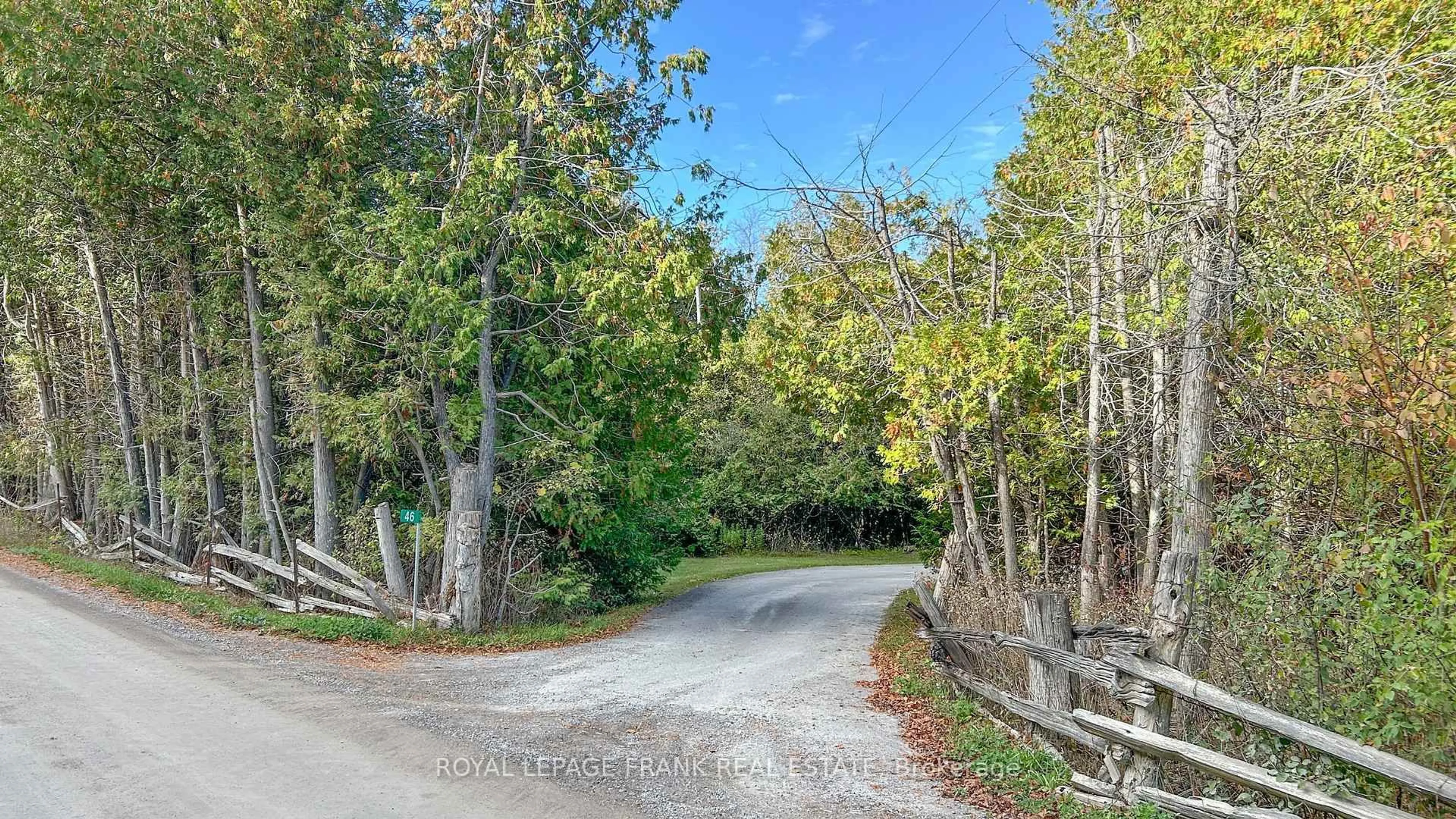 A pic from outside/outdoor area/front of a property/back of a property/a pic from drone, forest/trees view for 46 Century Farm Rd, Kawartha Lakes Ontario L0A 1K0