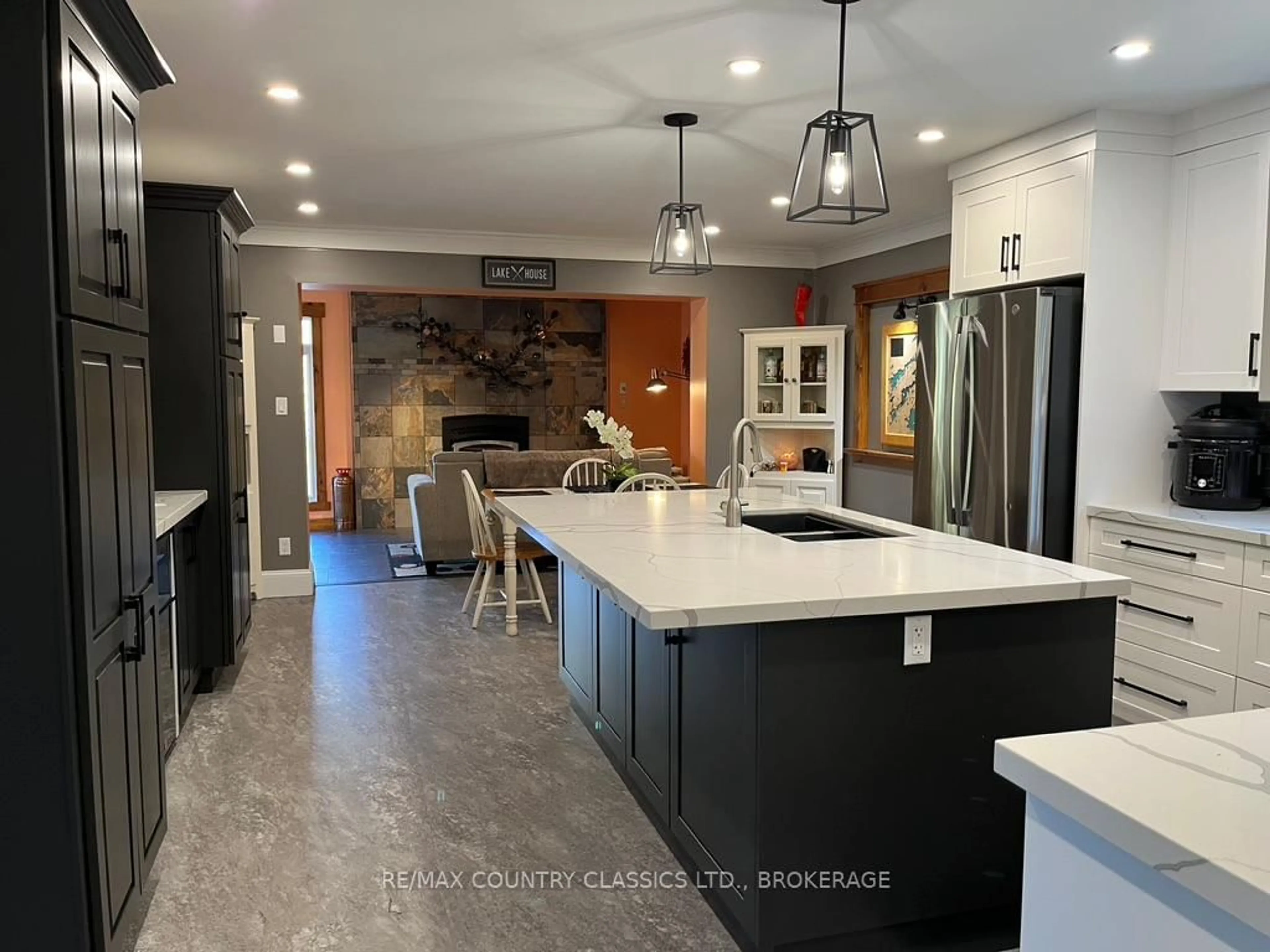 Open concept kitchen, ceramic/tile floor for 1021 South Kash Lake Lane, Arden Ontario K0H 1B0