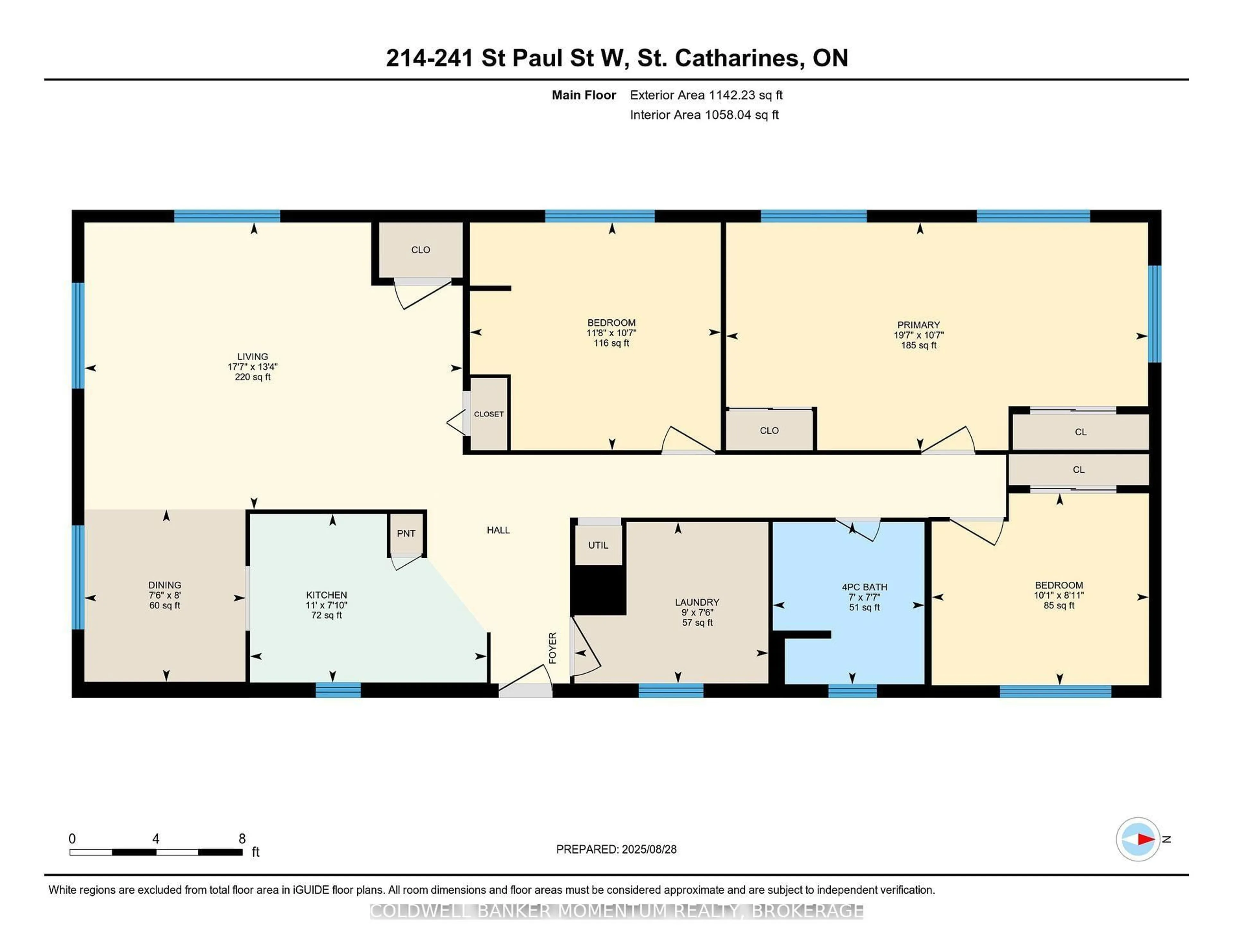 Floor plan for 241 St. Paul St #214, St. Catharines Ontario L2S 2E5
