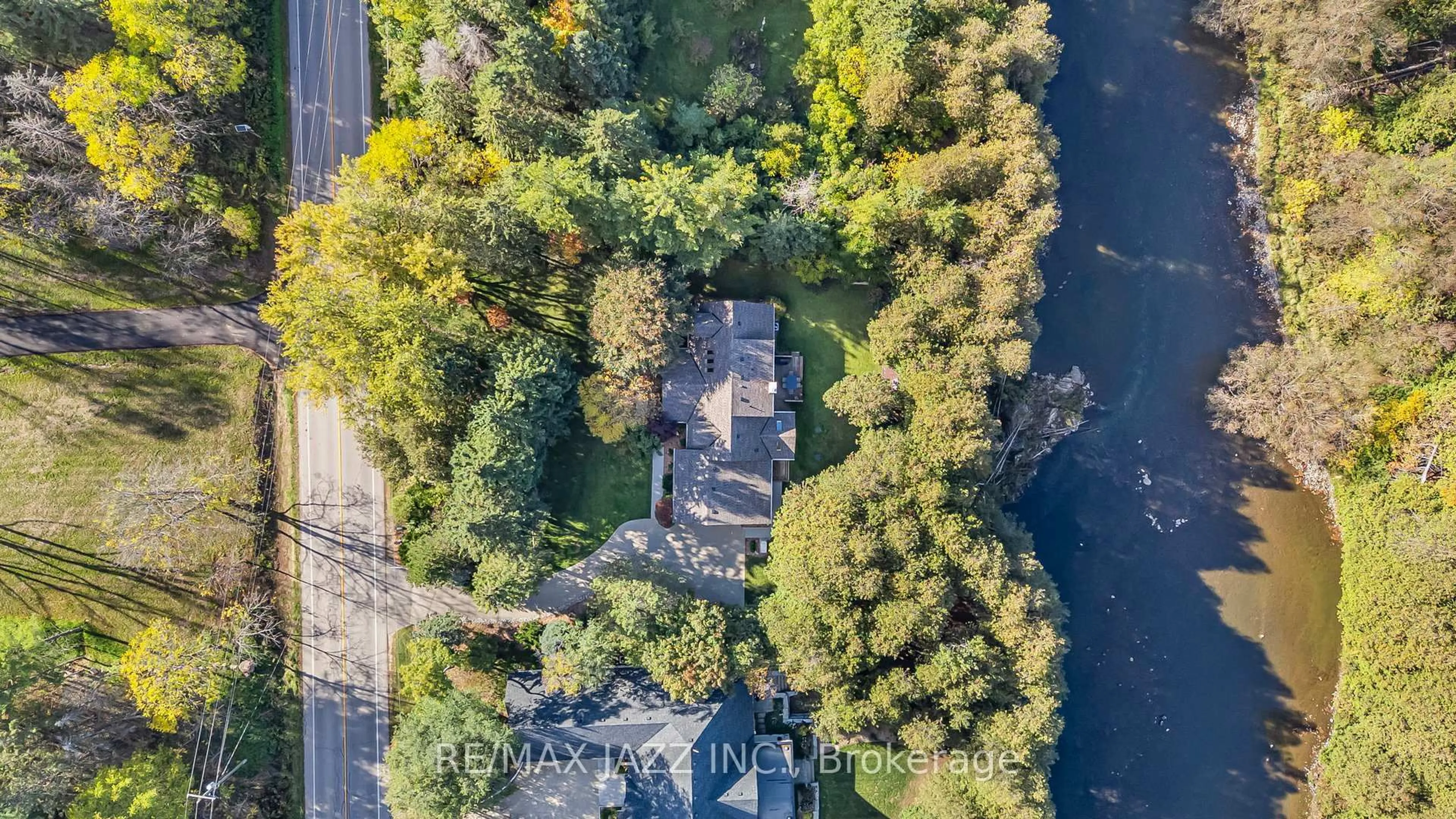 A pic from outside/outdoor area/front of a property/back of a property/a pic from drone, water/lake/river/ocean view for 430 South River Rd, Centre Wellington Ontario N0B 1S0