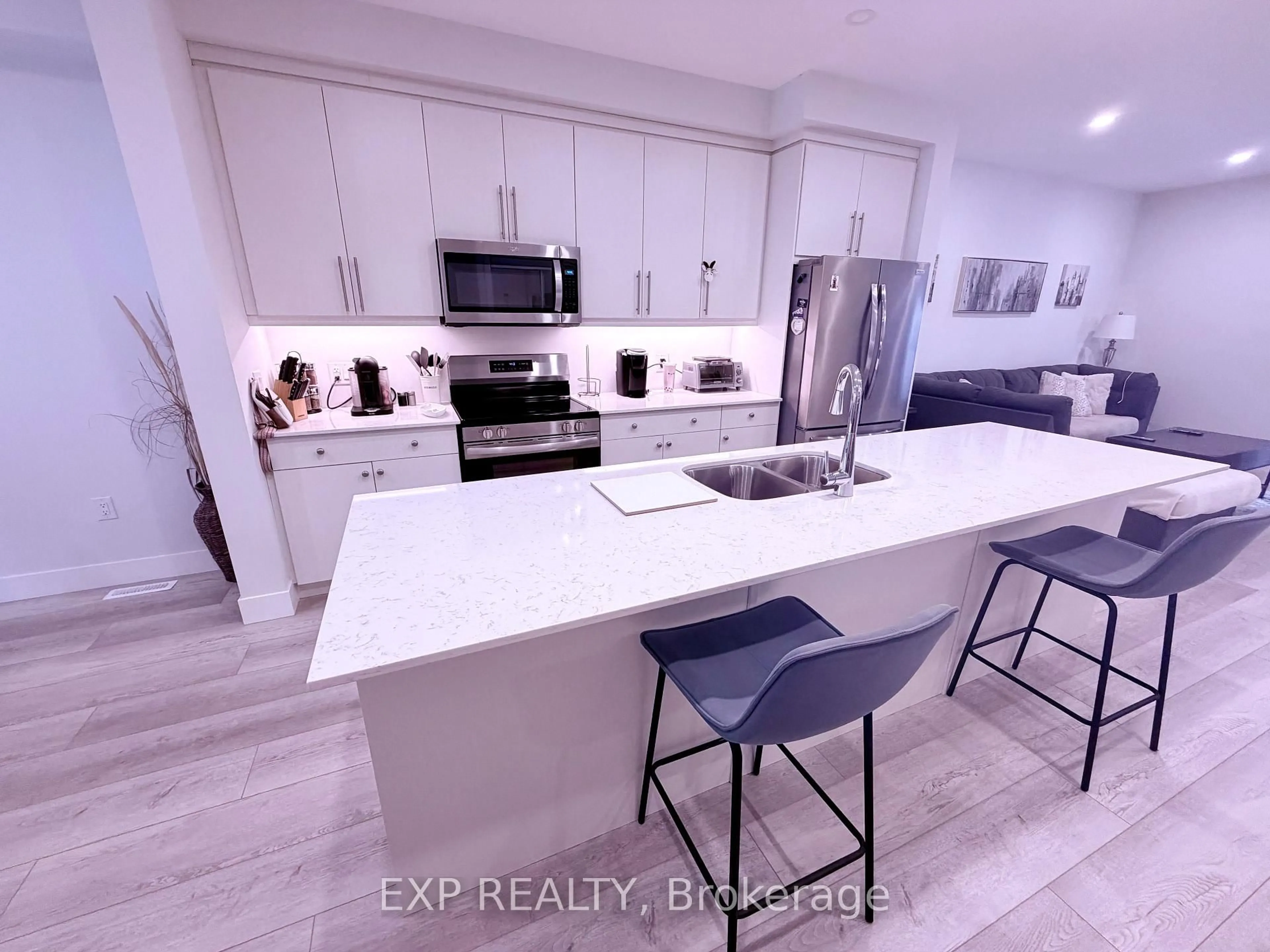 Open concept kitchen, ceramic/tile floor for 990 Deveron Cres #9, London South Ontario N5Z 5C5