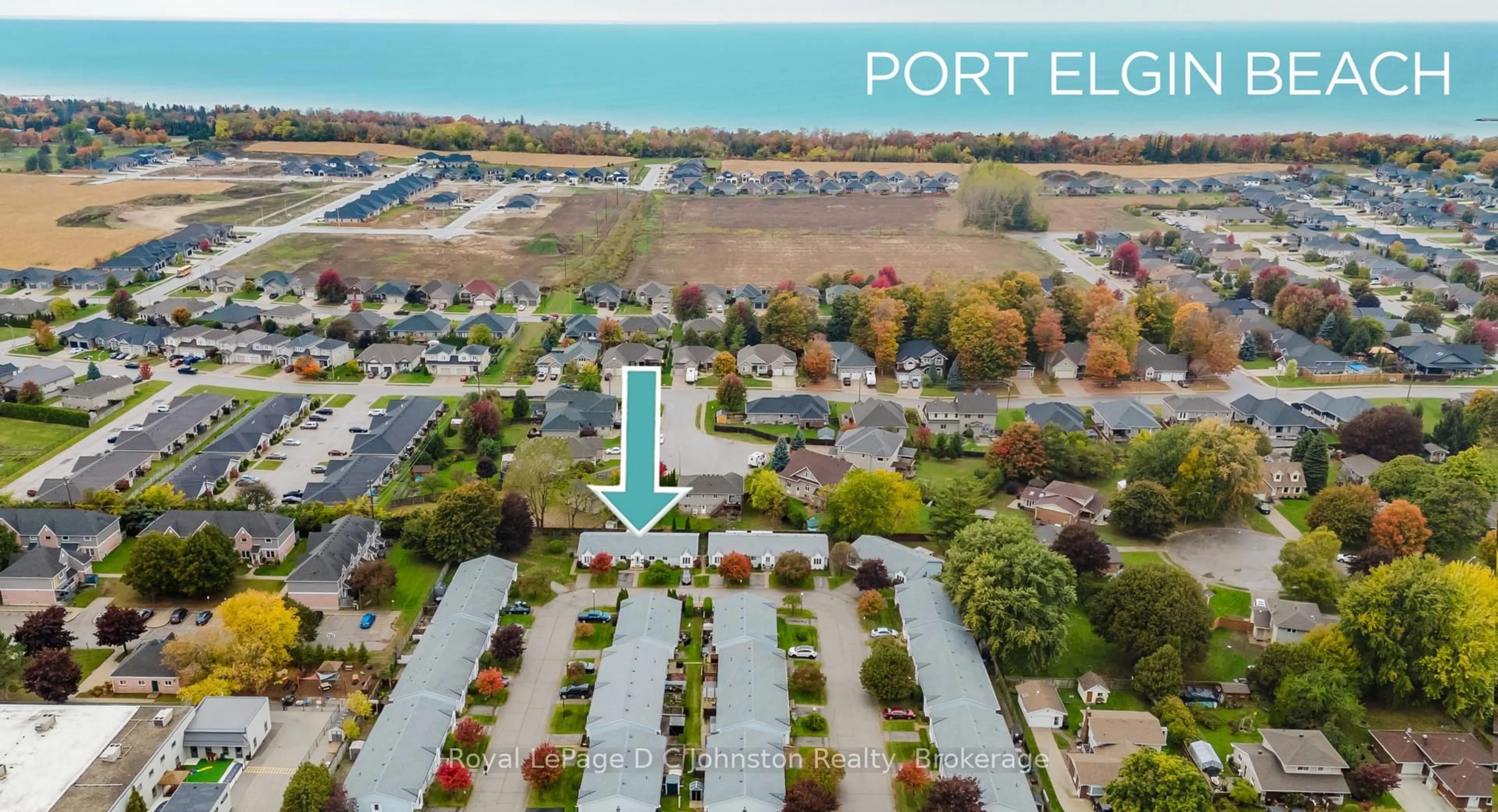 A pic from outside/outdoor area/front of a property/back of a property/a pic from drone, water/lake/river/ocean view for 303 Waterloo St #38, Saugeen Shores Ontario N0H 2C1