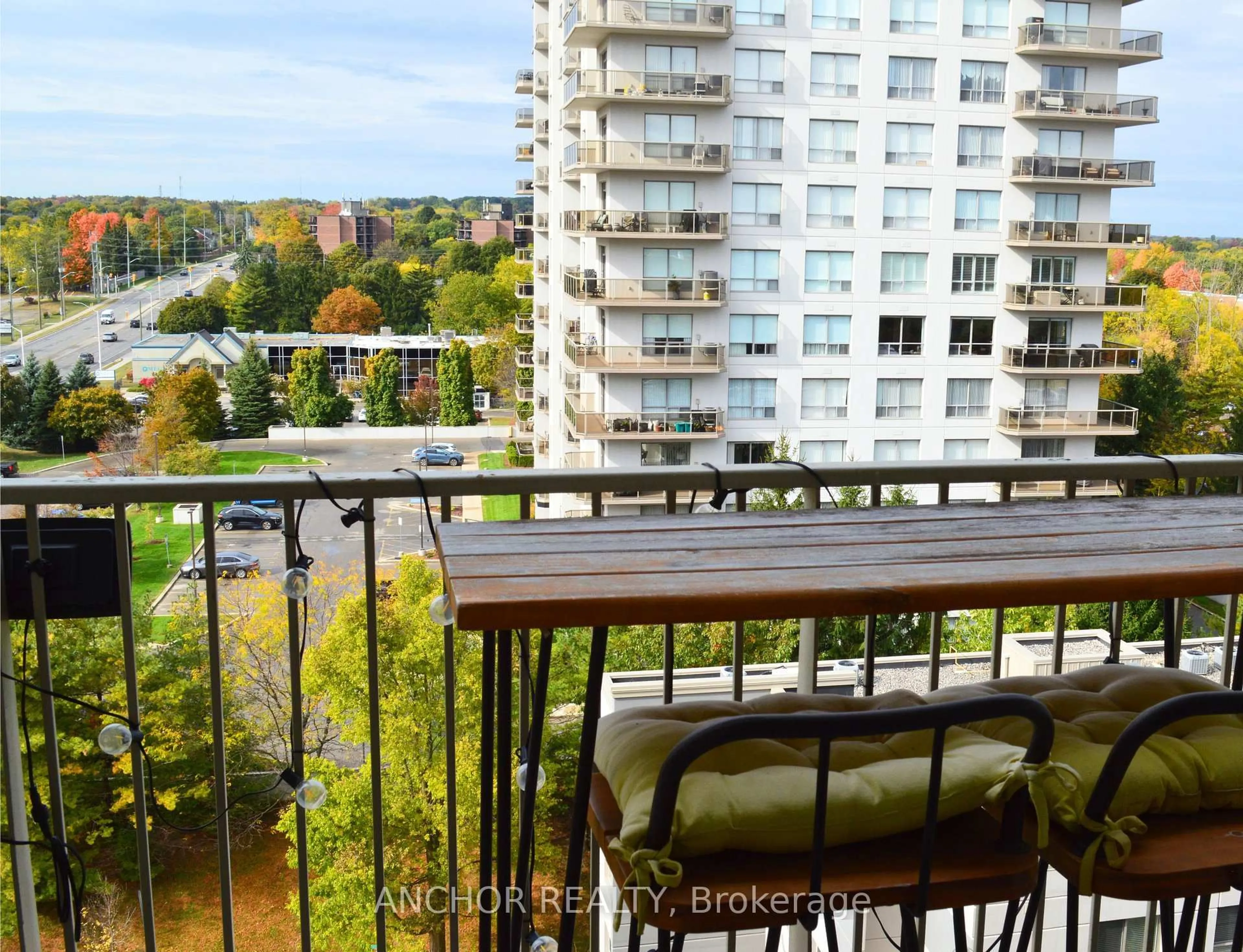 Balcony in the apartment, city buildings view from balcony for 333 Commissioners Rd #903, London South Ontario N6J 4X7