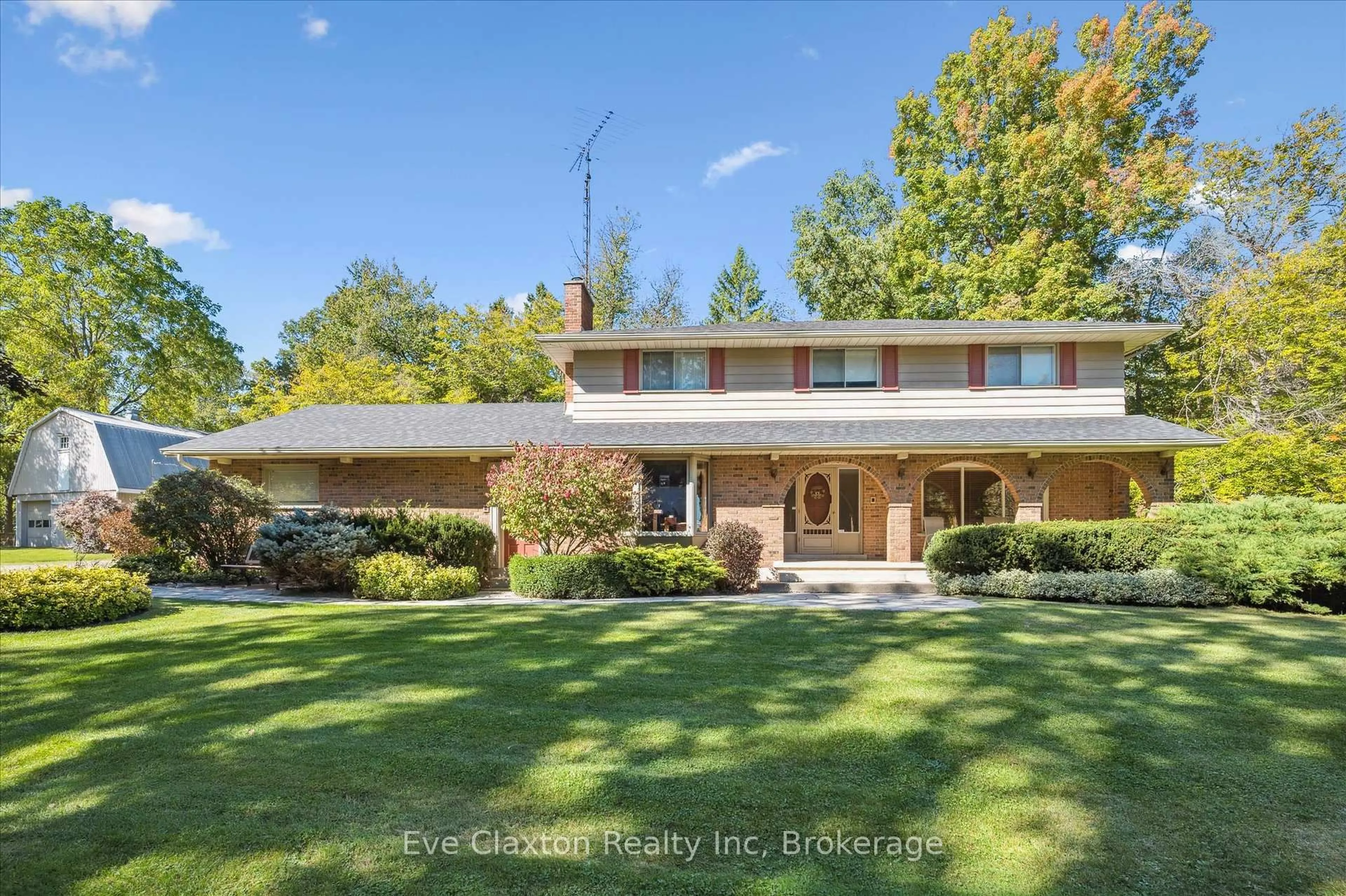 A pic from outside/outdoor area/front of a property/back of a property/a pic from drone, street for 2314 Shantz Station Rd, Woolwich Ontario N0B 1M0