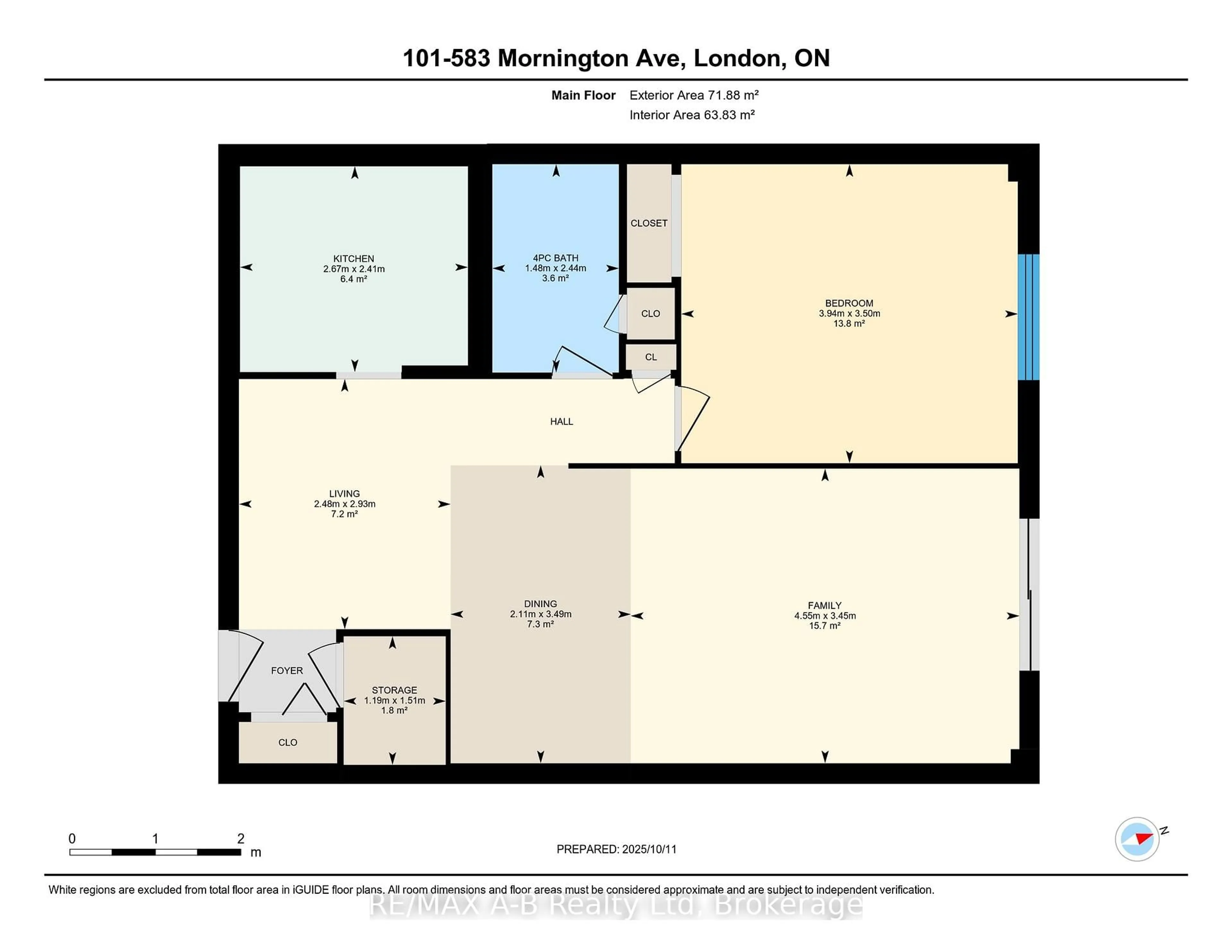 Floor plan for 583 Mornington Ave #101, London East Ontario N5Y 3E9