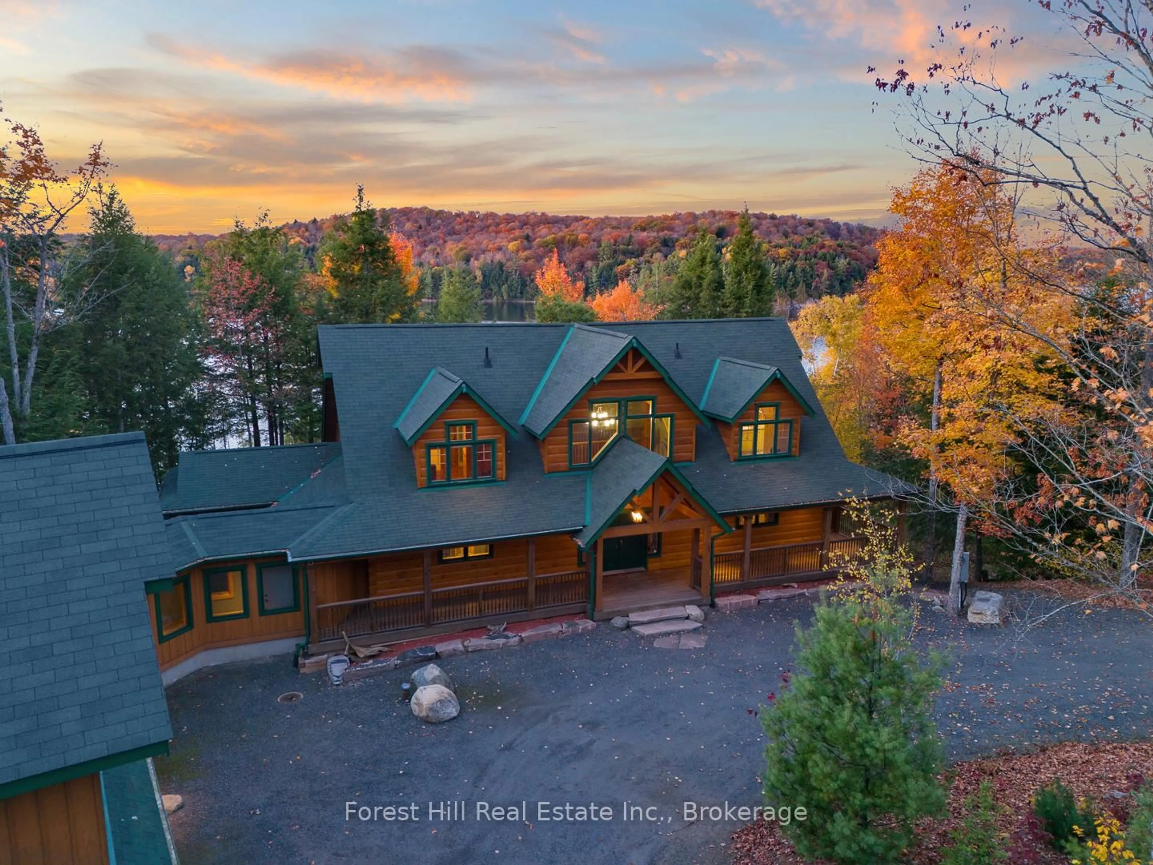 A pic from outside/outdoor area/front of a property/back of a property/a pic from drone, forest/trees view for 5017 Kawagama Lake Rd, Dysart et al Ontario P0A 1E0