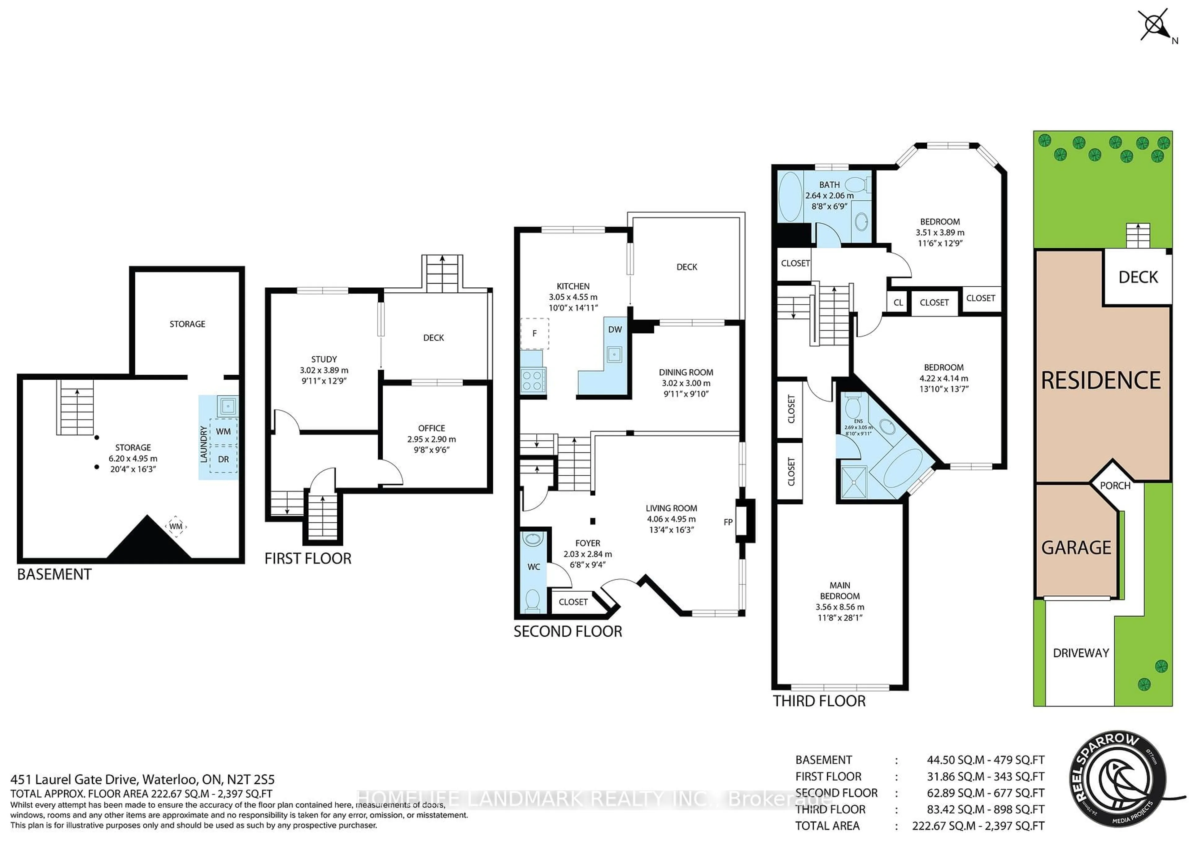 Floor plan for 451 Laurel Gate Dr, Waterloo Ontario N2T 2S5