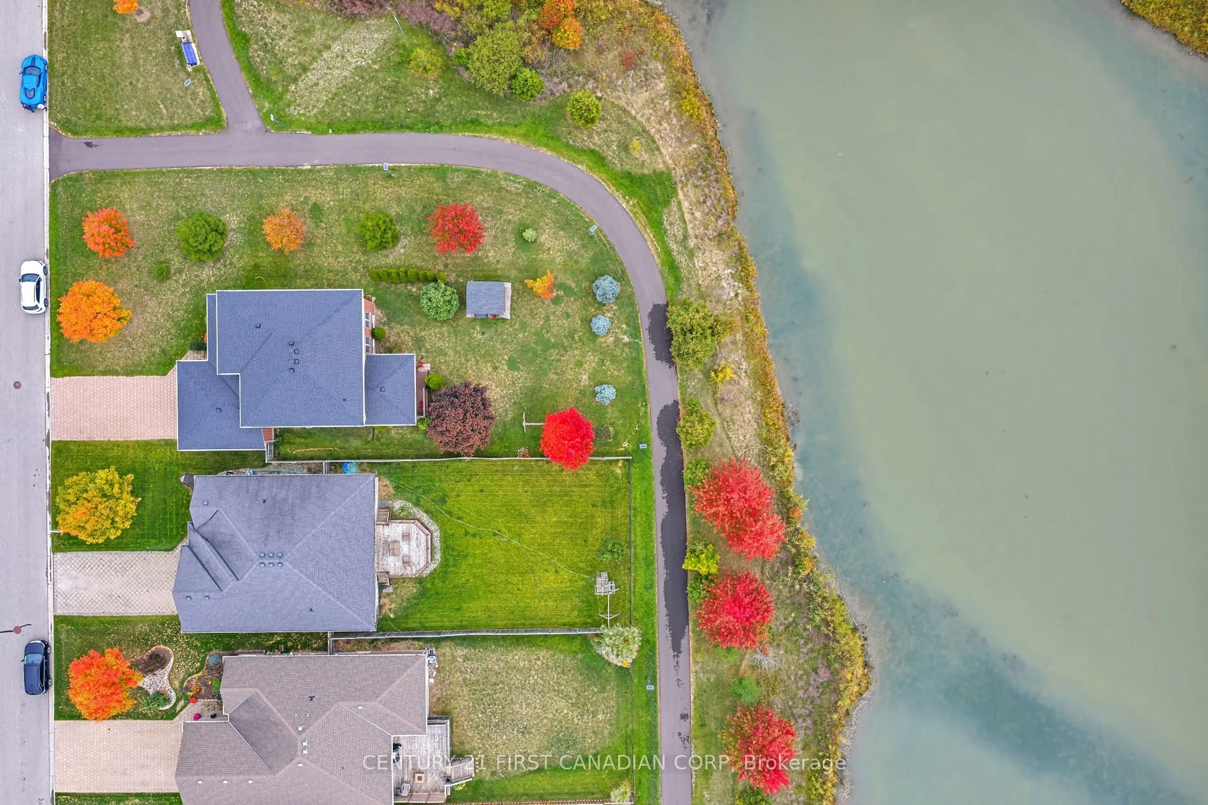A pic from outside/outdoor area/front of a property/back of a property/a pic from drone, water/lake/river/ocean view for 62 Elliott Tr, Thames Centre Ontario N0M 2P0
