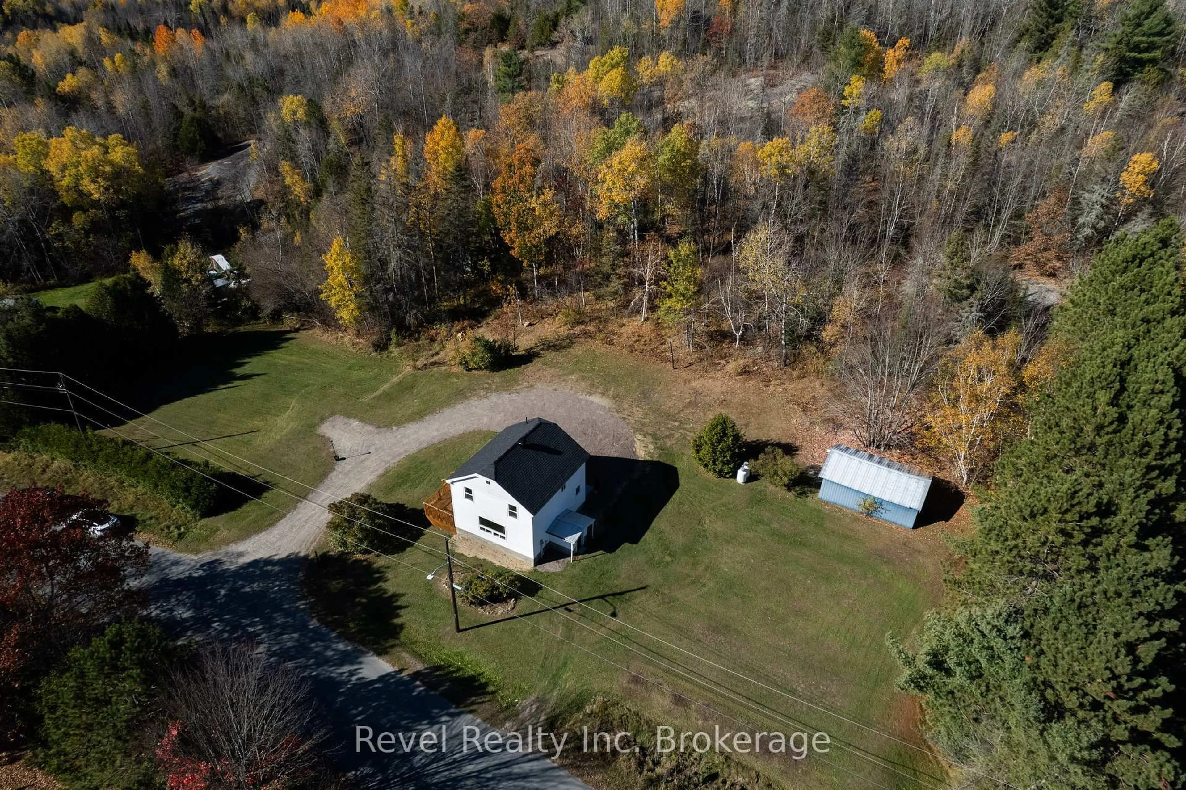 A pic from outside/outdoor area/front of a property/back of a property/a pic from drone, water/lake/river/ocean view for 183 Larocque St, West Nipissing Ontario P0H 1M0