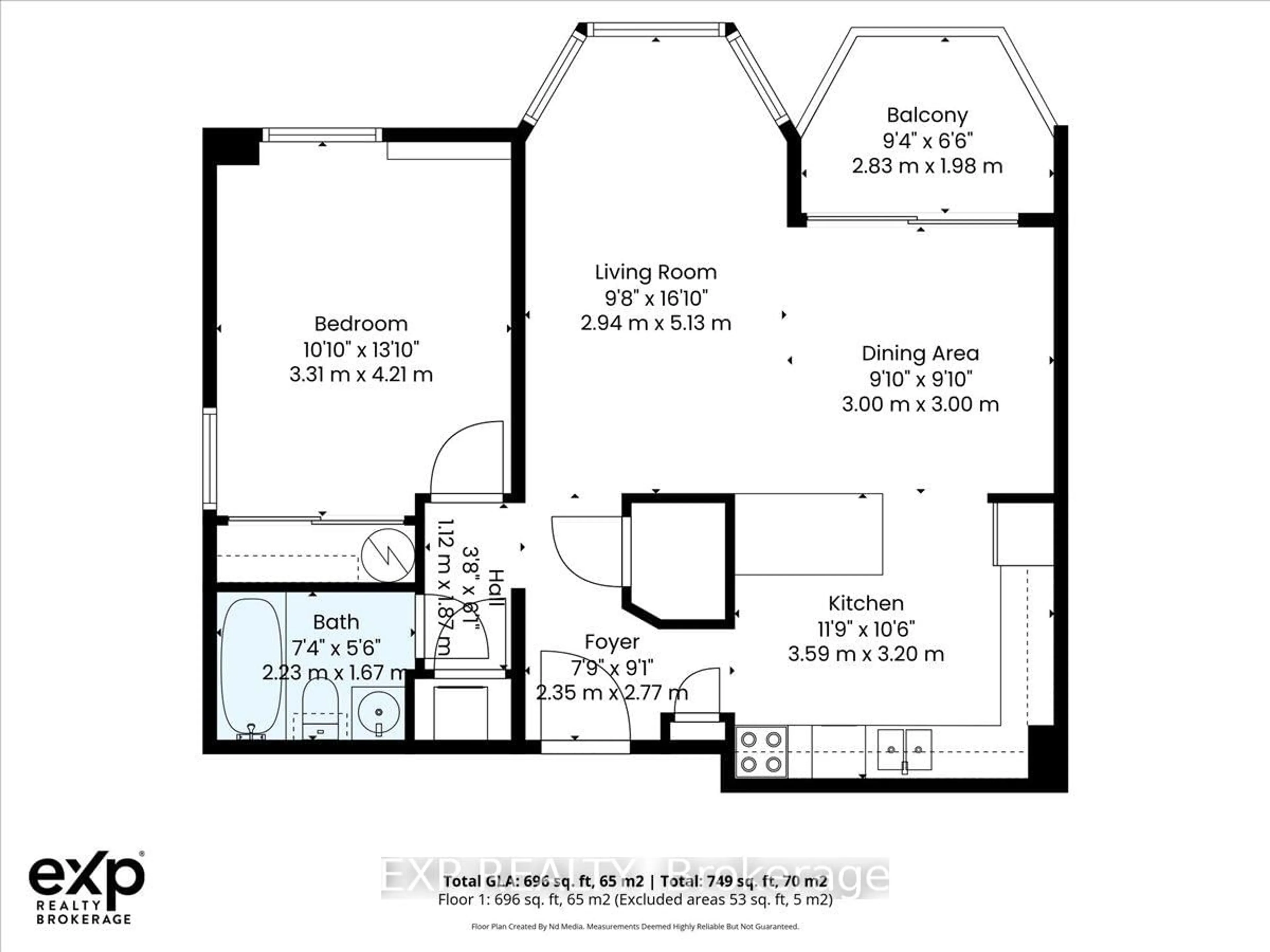 Floor plan for 600 Talbot St #704, London East Ontario N6A 5L9