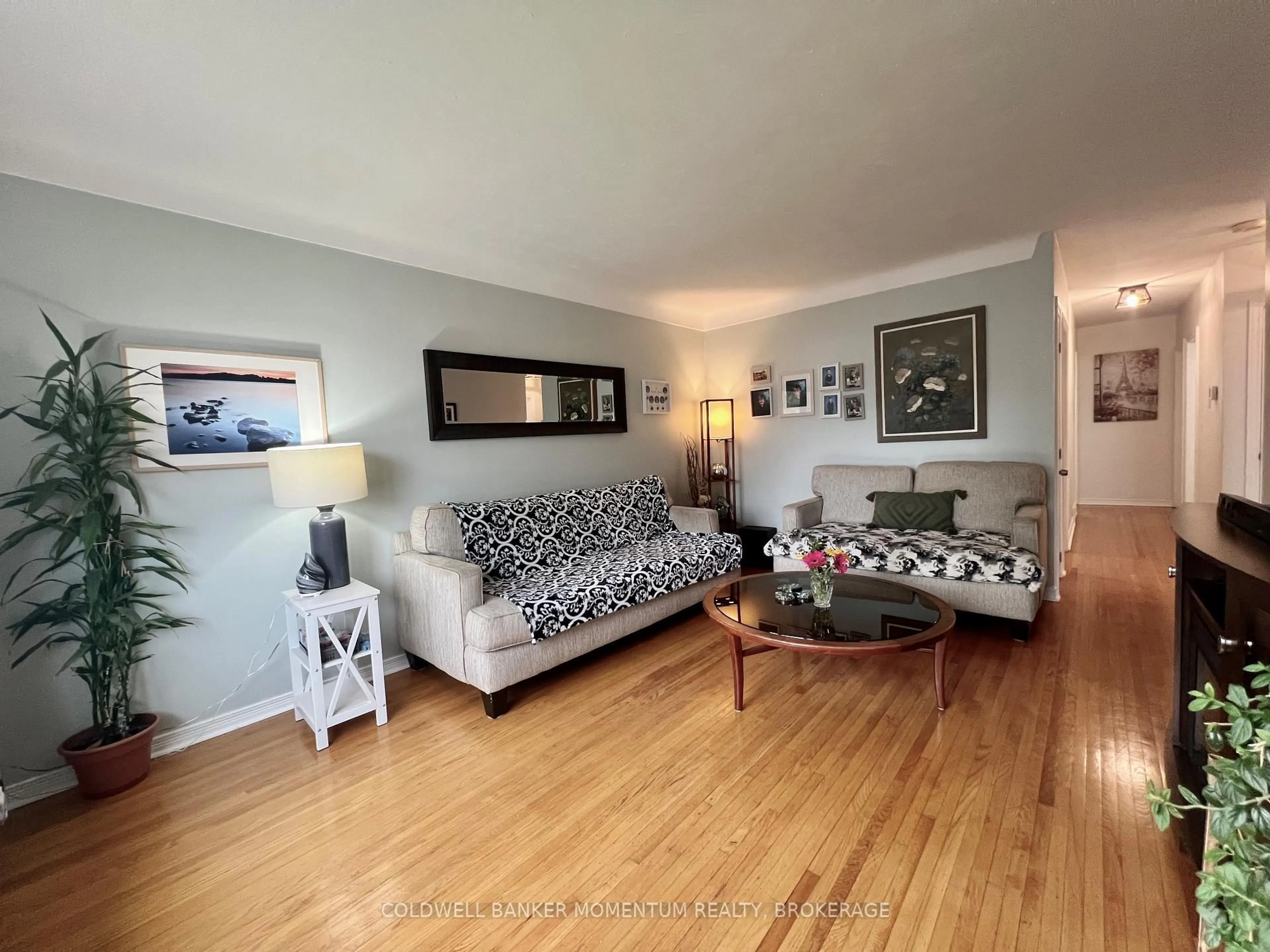 Living room with furniture, wood/laminate floor for 17 1/2 Whitworth St, St. Catharines Ontario L2S 1G5